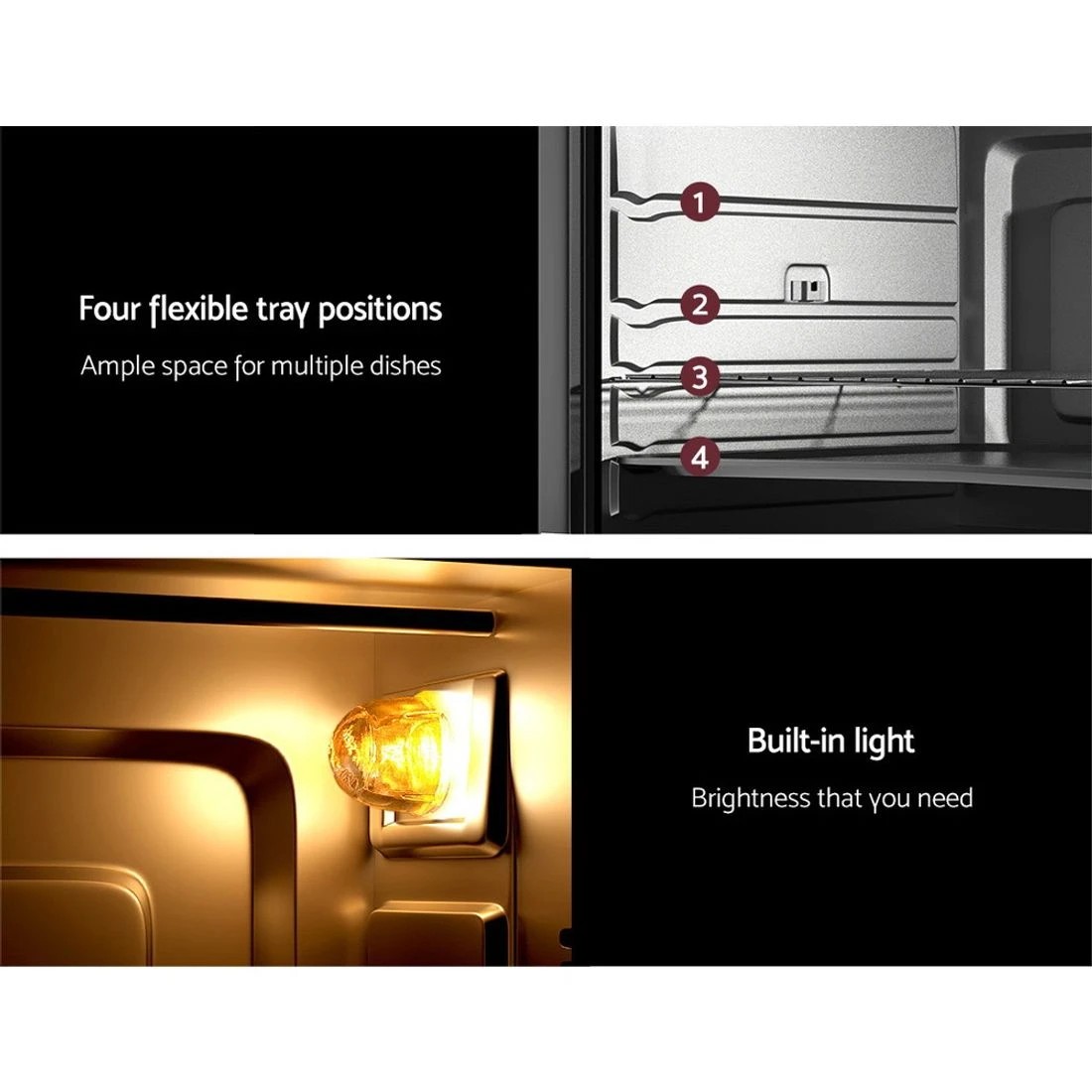 7 Devanti 60L Convection Oven Electric Fryer Ovens 2000W - Black, 7 of 7