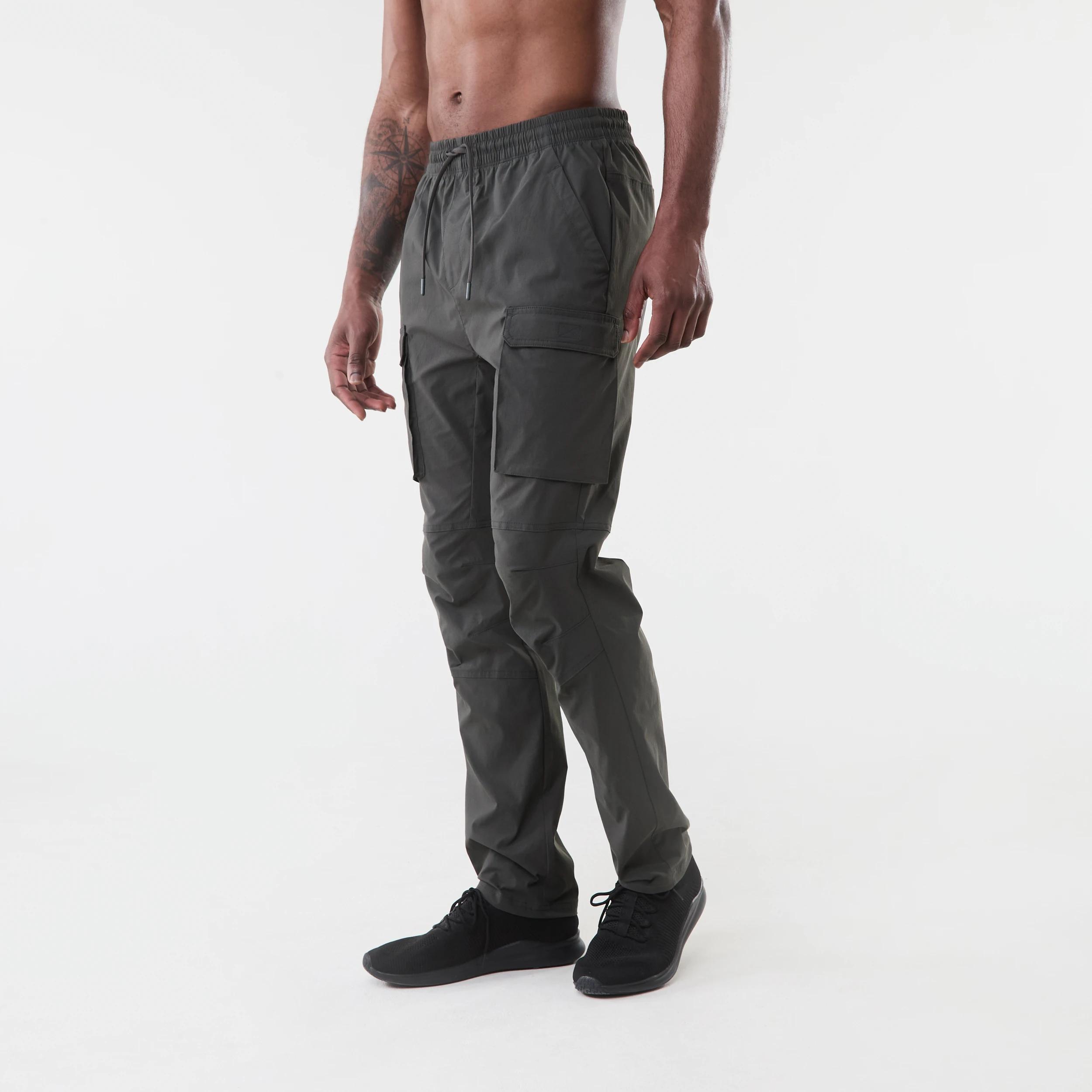 2 Active Mens Woven Cargo Pants Gry Drkish, 2 of 7
