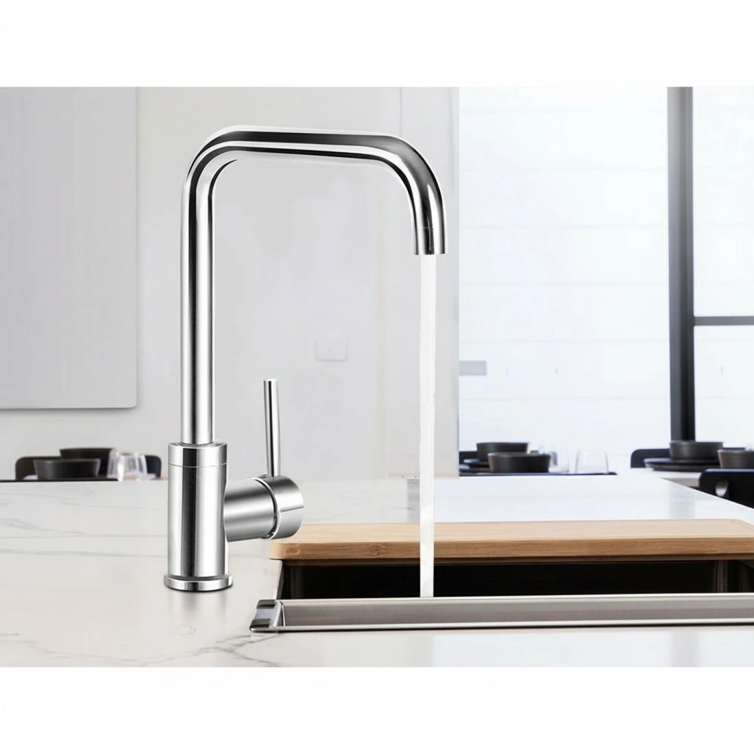 3 Cefito Kitchen Mixer Tap Mixer Rectangle Sink Faucet Basin Laundry Chrome - Silver, 3 of 5