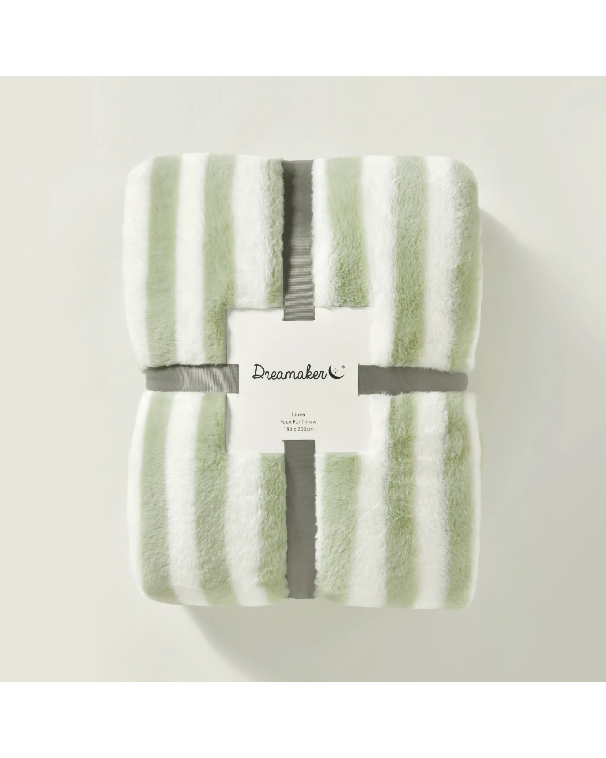 6 Dreamaker Linea Faux Fur Throw 180x200cm - Olive, 6 of 7