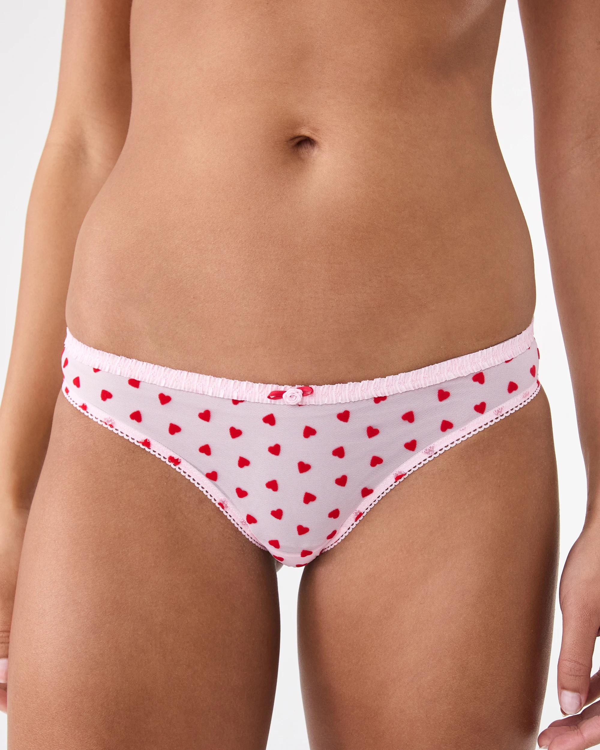 3 Co-ordinated Mesh Cheeky Bikini Briefs Hearts, 3 of 5
