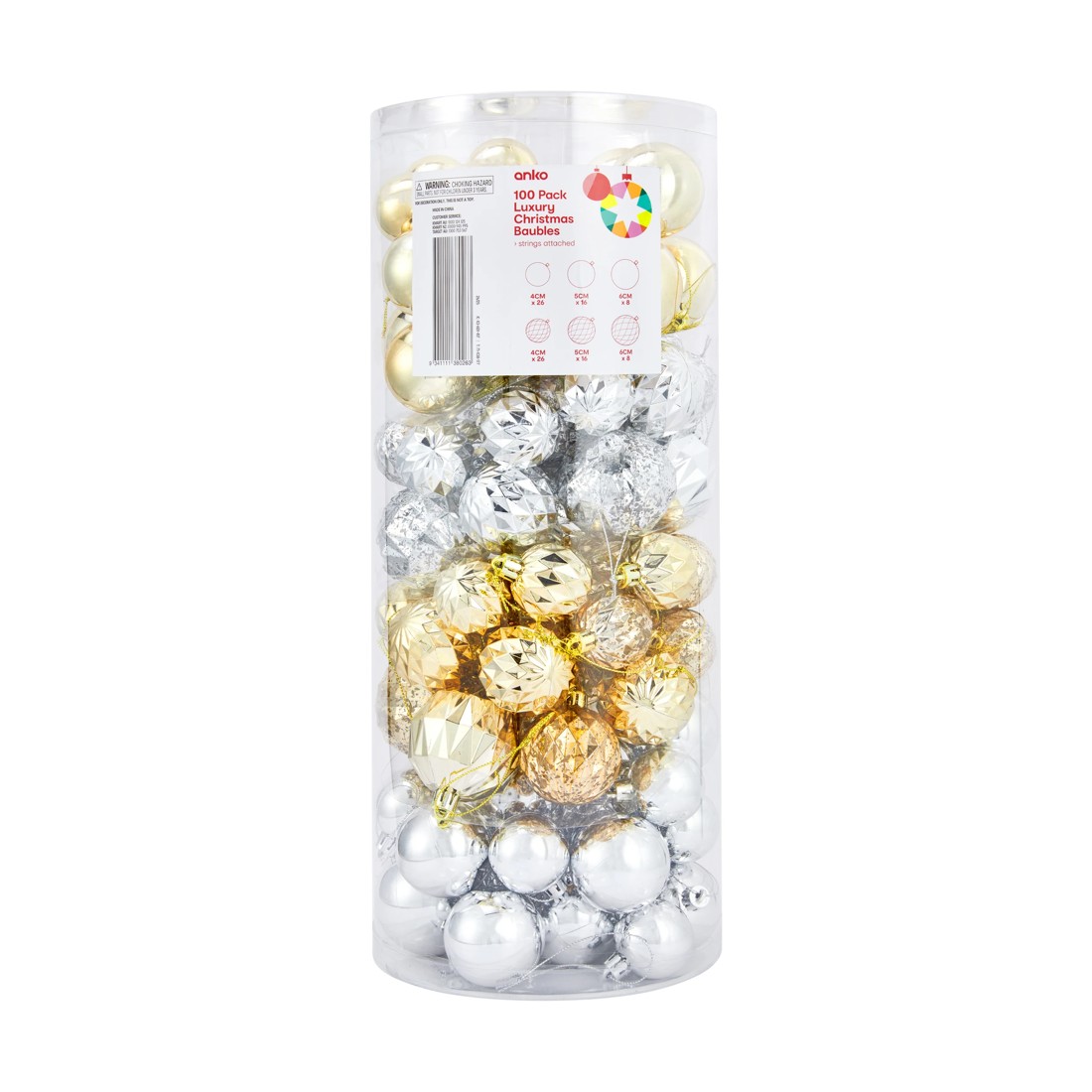 4 100 Pack Luxury Christmas Baubles, 4 of 4