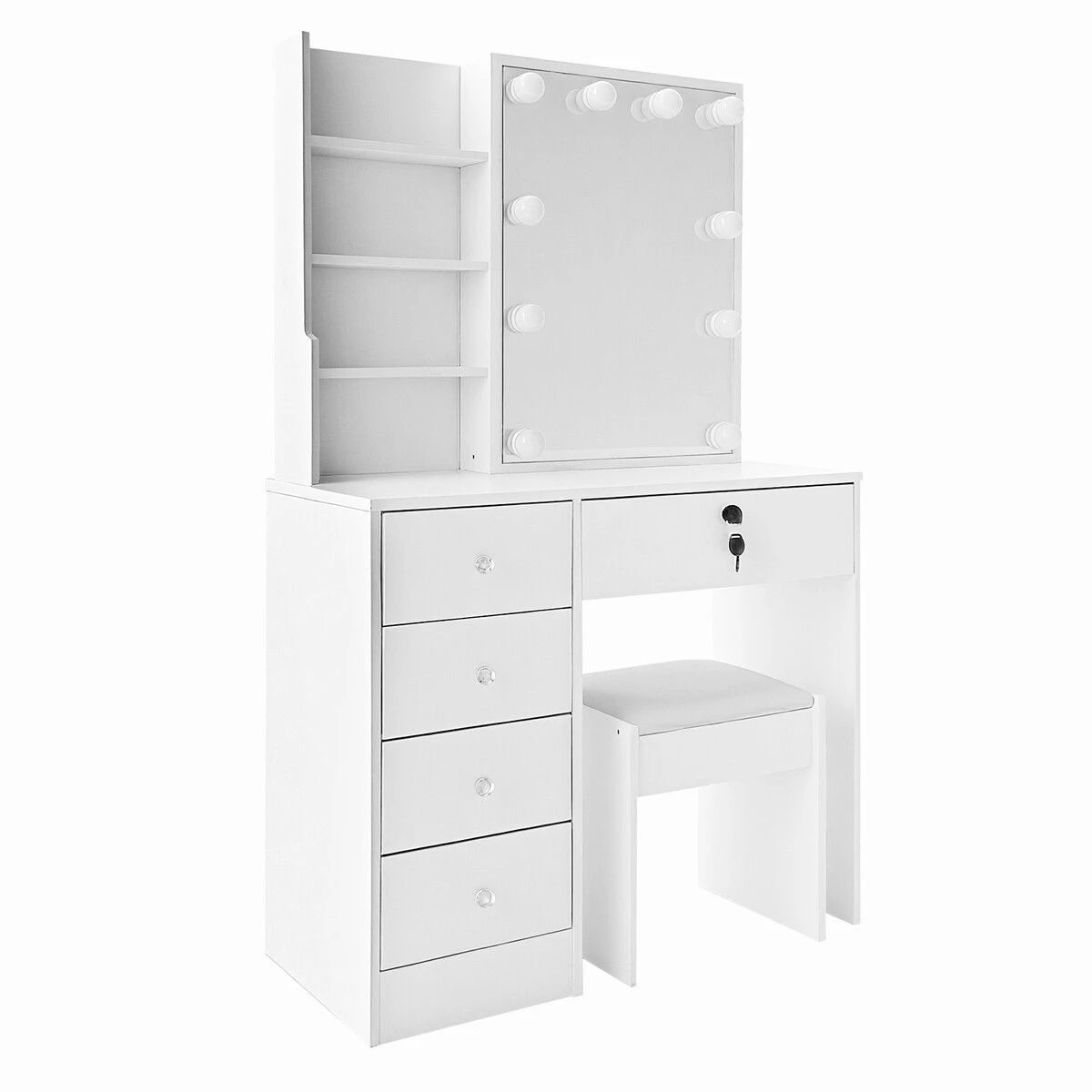 4 Ausway Dressing Table and Stool Set Bedroom Dresser, 4 of 4