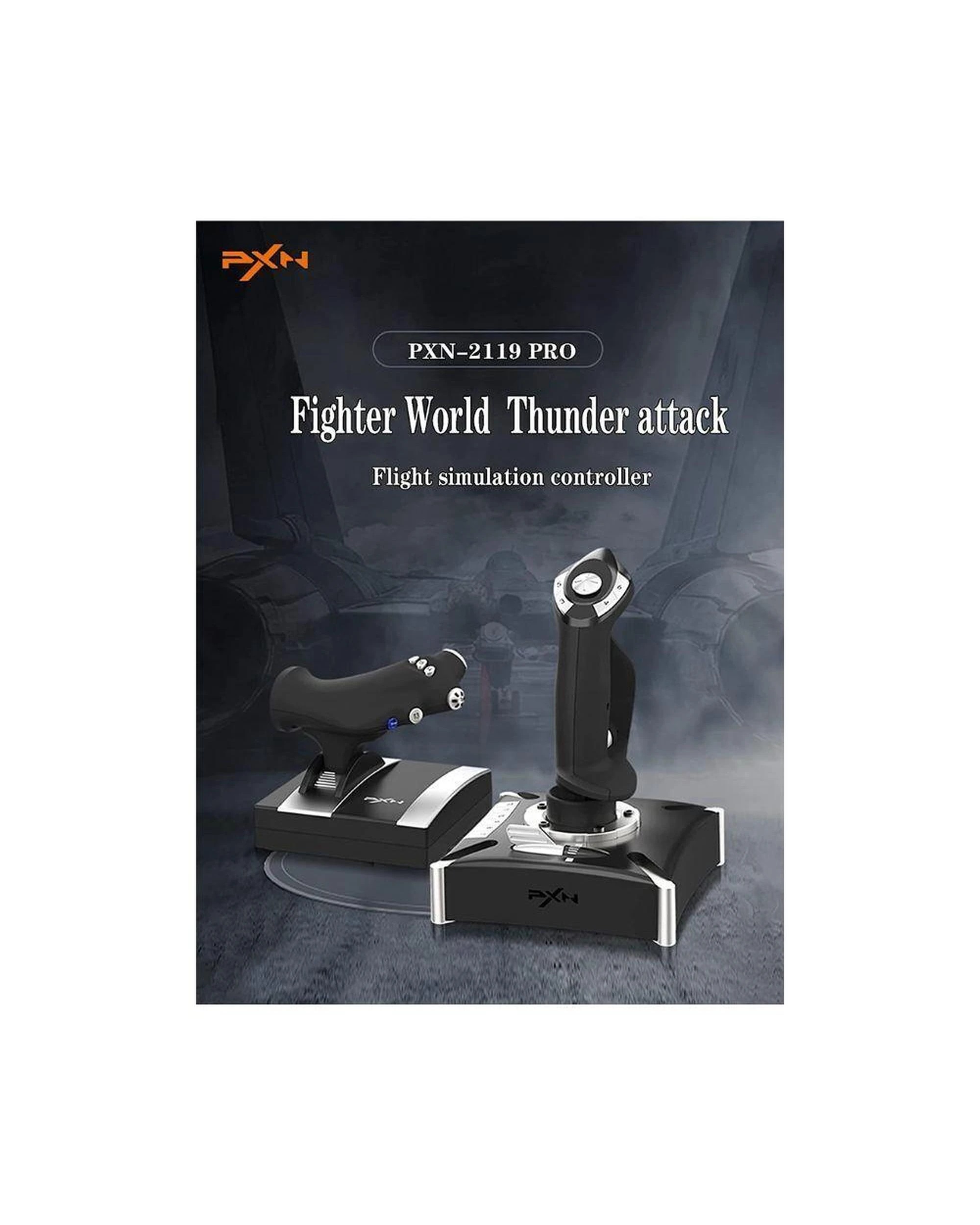 6 PXN-2119PRO Black Wired Flight Stick PC Consoles Joystick Controller for Flight Simulation Games, 6 of 10