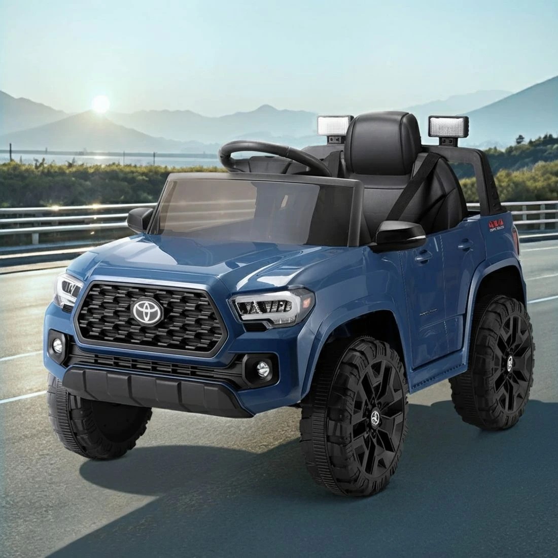 5 Kids Electric Ride On Car Toyota Tacoma Off Road Jeep Toy Cars Remote 12V - Blue, 5 of 5