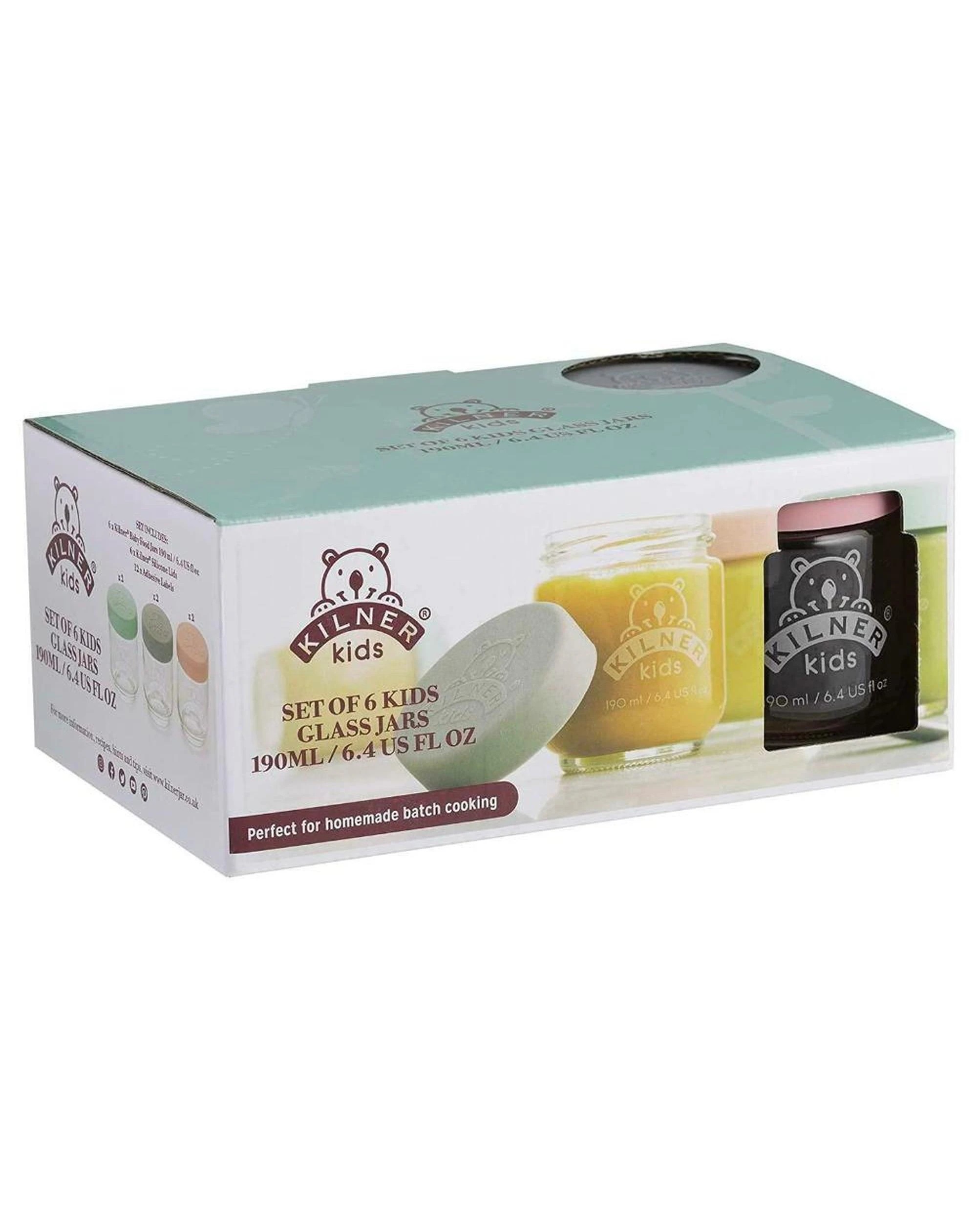 4 Kilner Kids 6pc Glass Jar Canister Baby Food Storage Set W Lid 190ml, 4 of 4