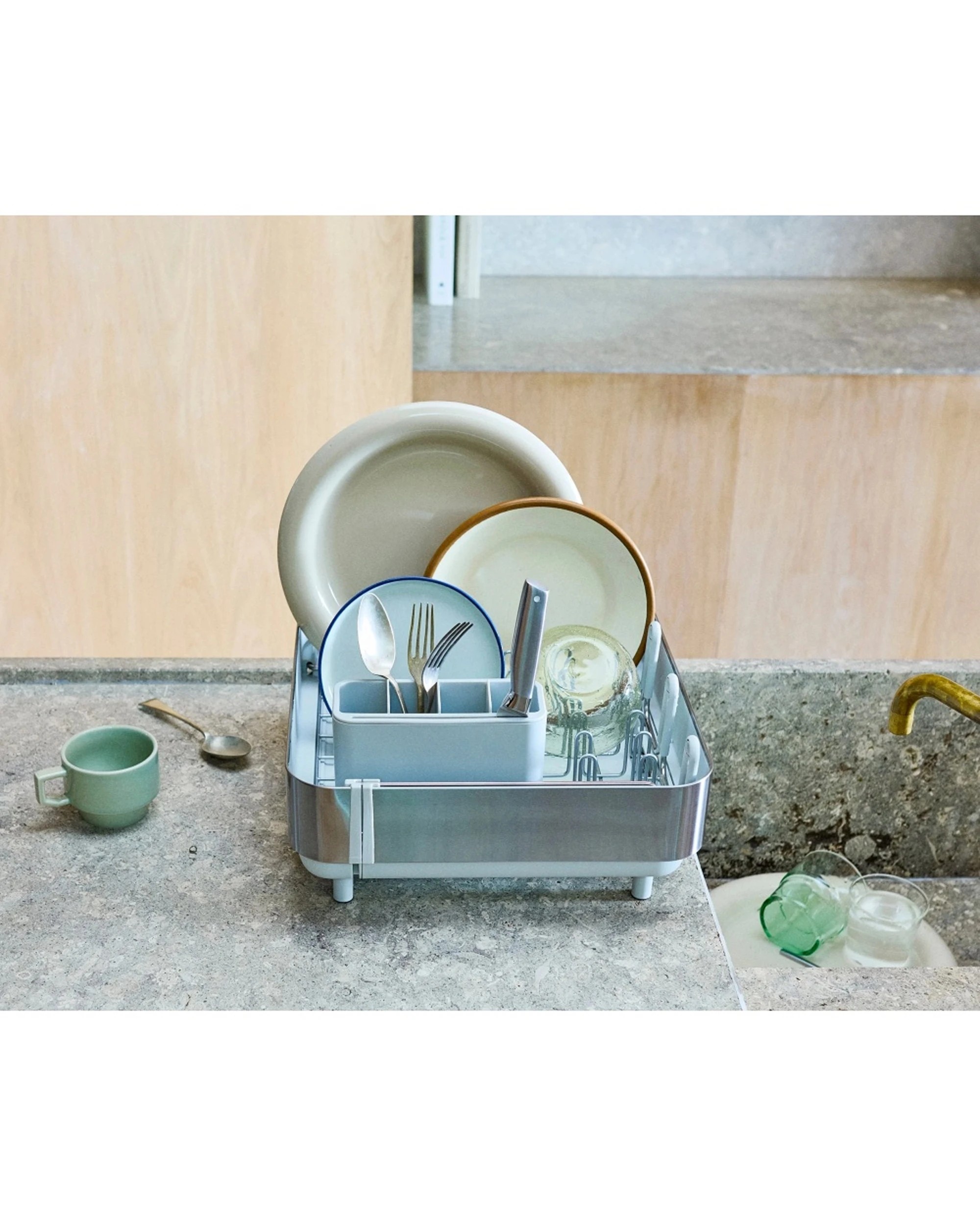 3 Joseph Joseph Extend Steel Plus Kitchen Dish Drying Rack Light Stone - Natural, 3 of 4