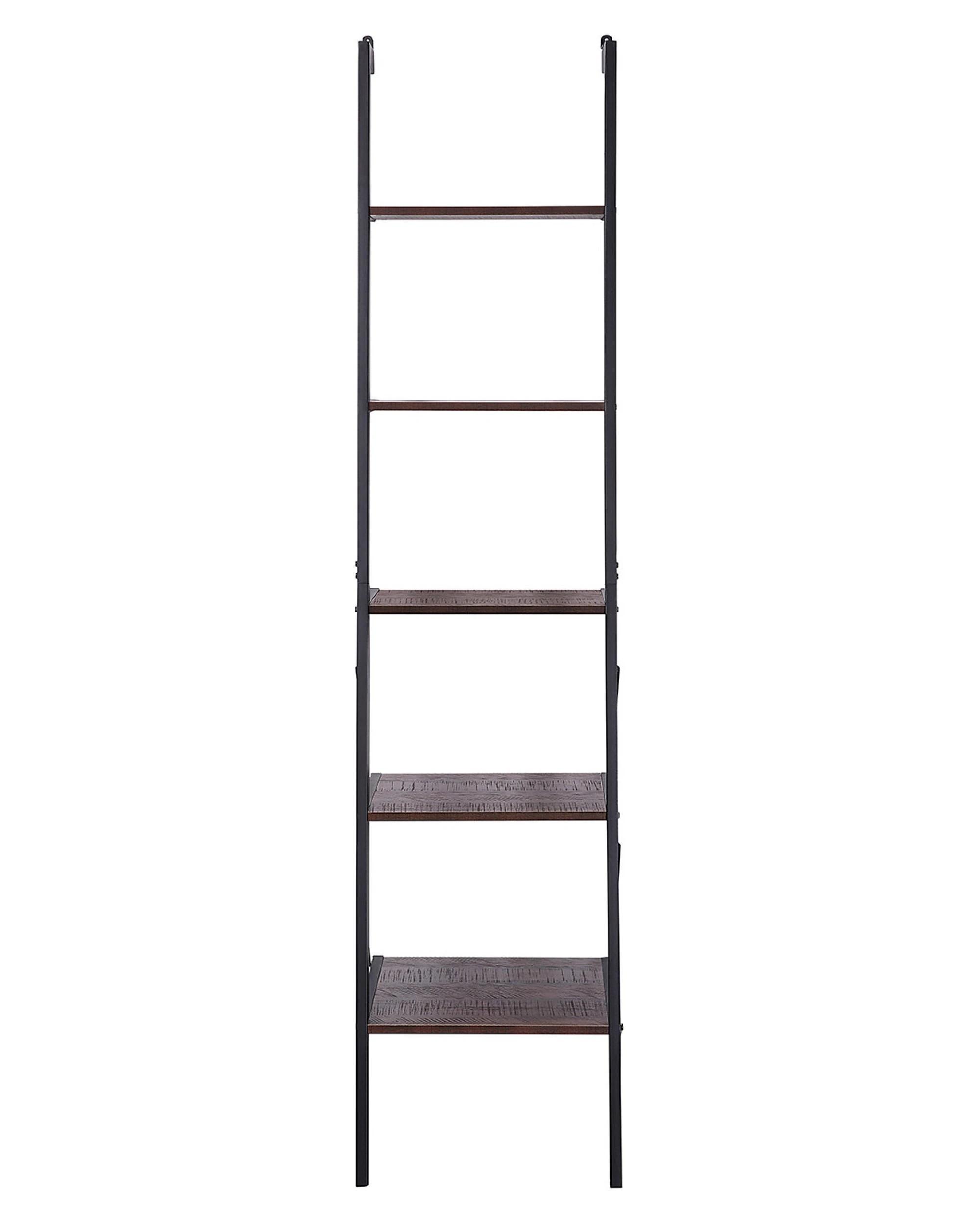 2 Sarantino Amelia 5-tier Ladder Shelf In Walnut, 2 of 10