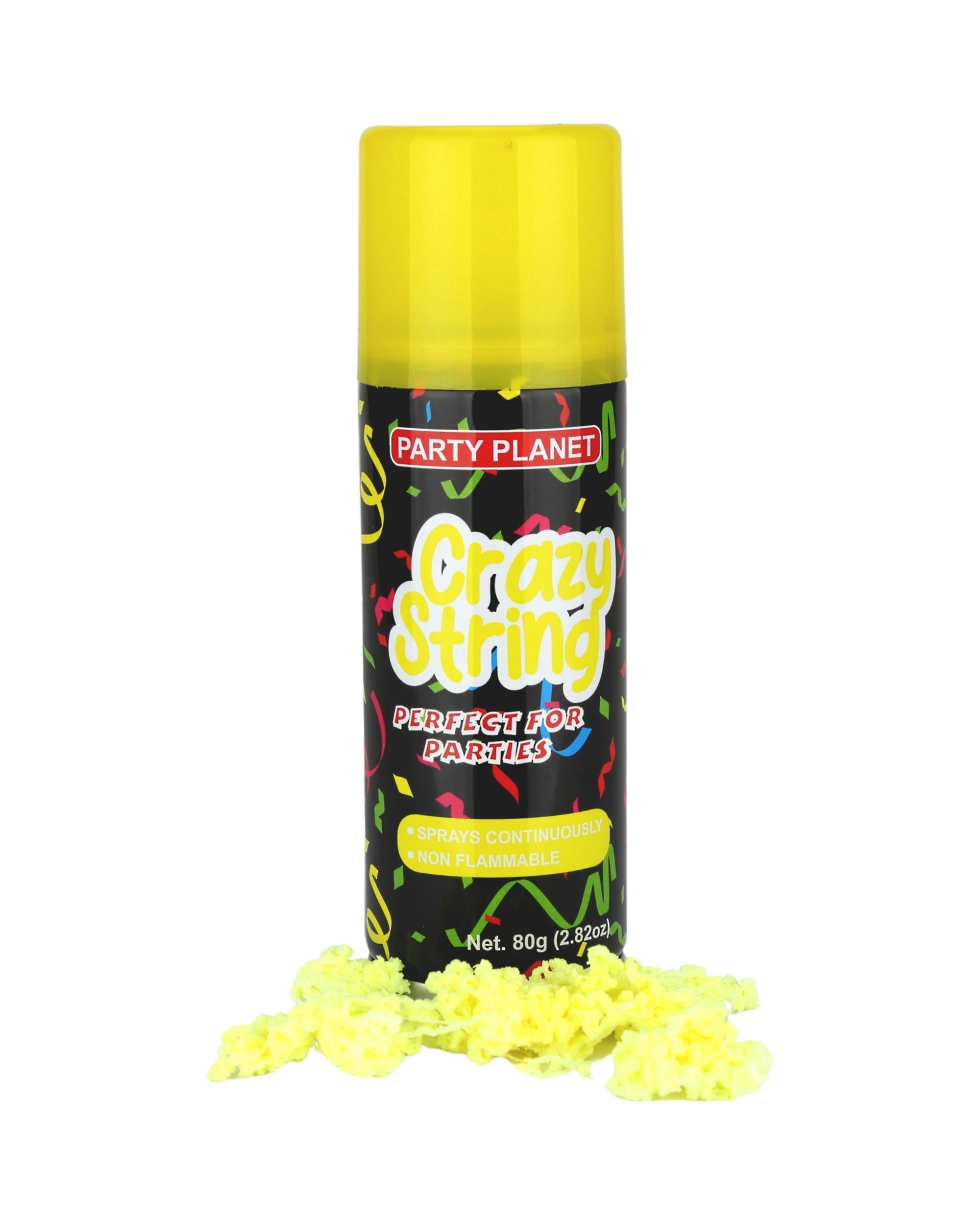 1 Party Planet Yellow Crazy String 80g Aerosol Can - Yellow, 1 of 1