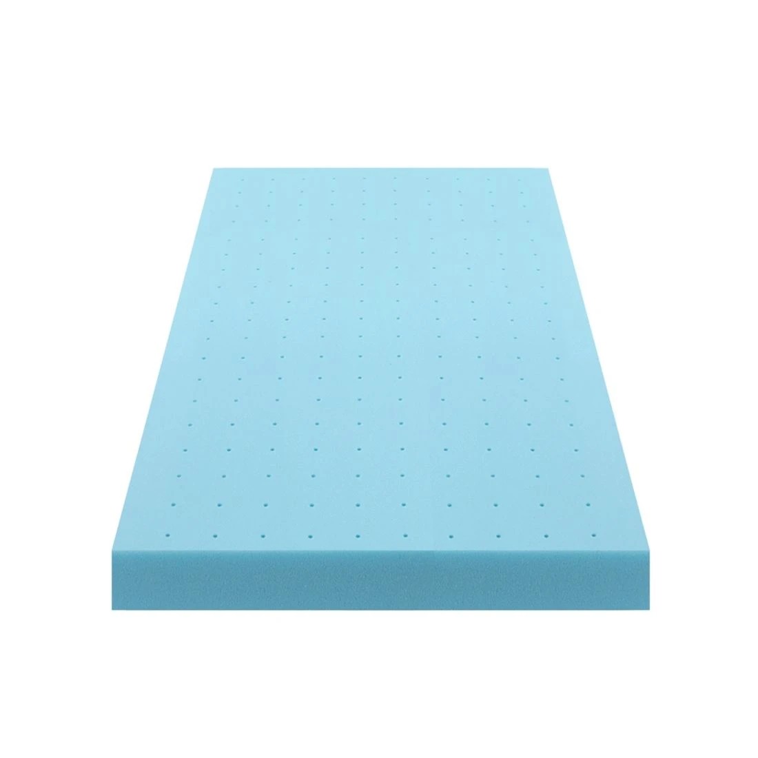 3 Giselle 12cm Memory Foam Mattress Topper Ventilated Cool Gel Bamboo Cover Single - Single Bed - Blue, 3 of 9