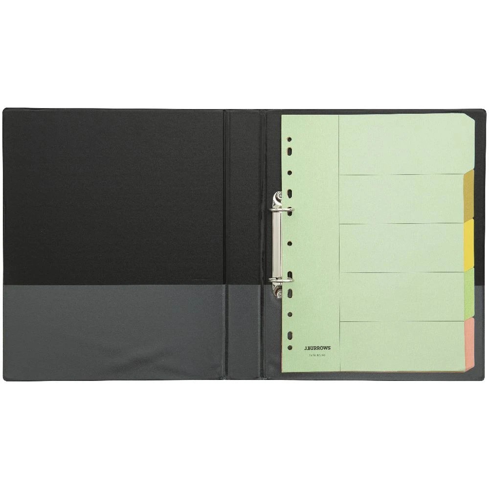 5 J.Burrows Insert Binder A4 2 D-Ring 25mm Black, 5 of 5