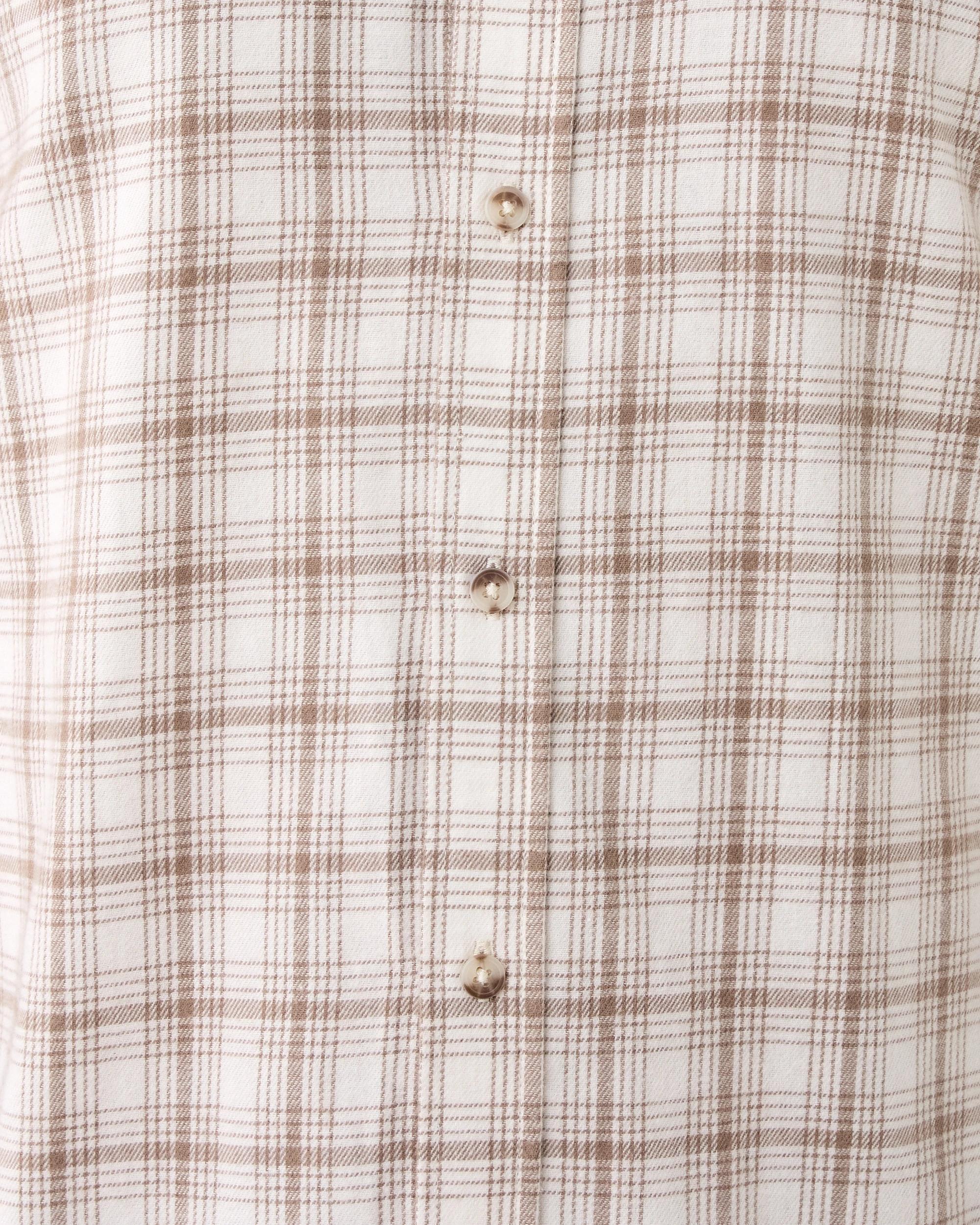 6 Long Sleeve Brushed Shirt Bge Check, 6 of 7