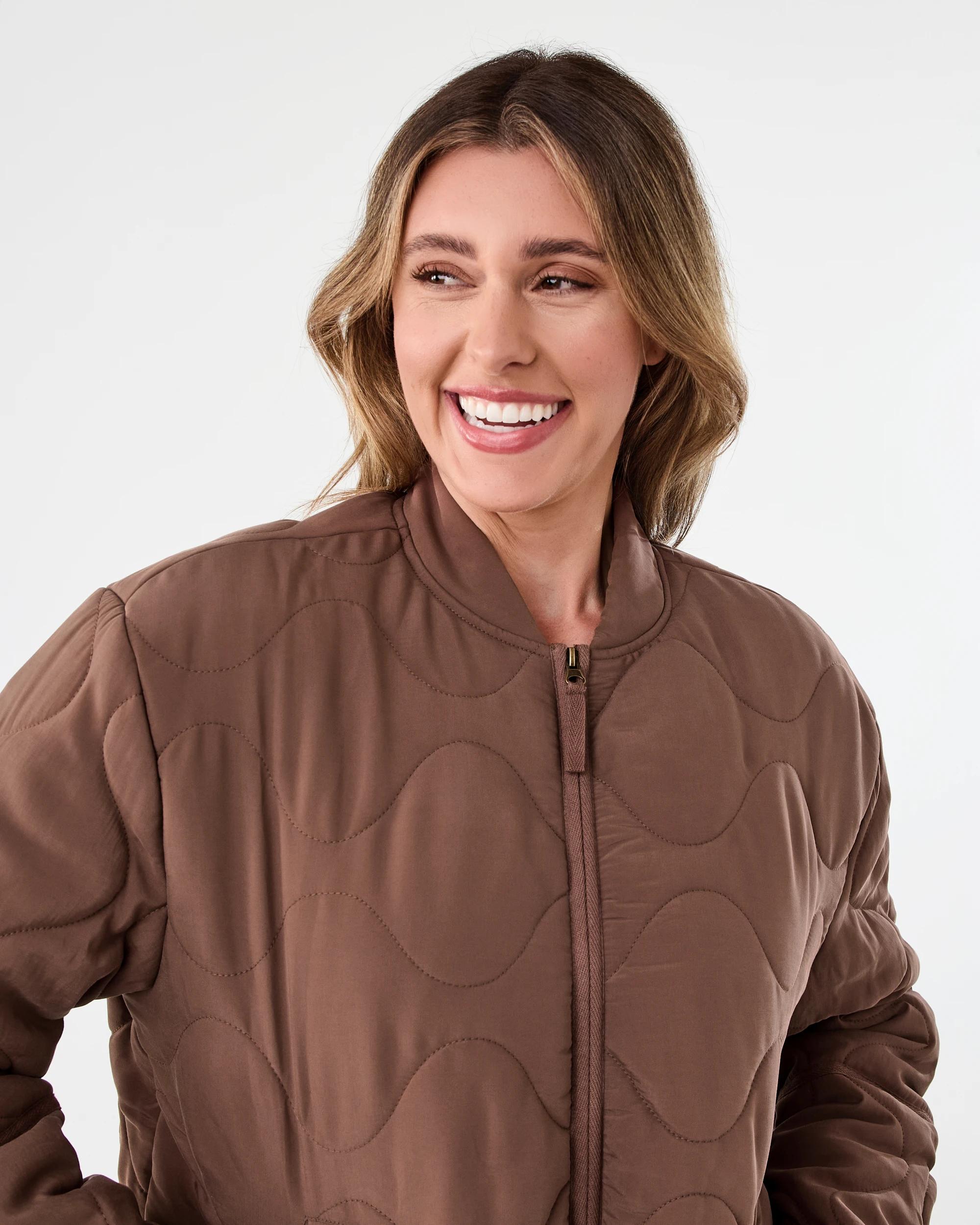 5 Quilted Bomber Jacket Brown, 5 of 8