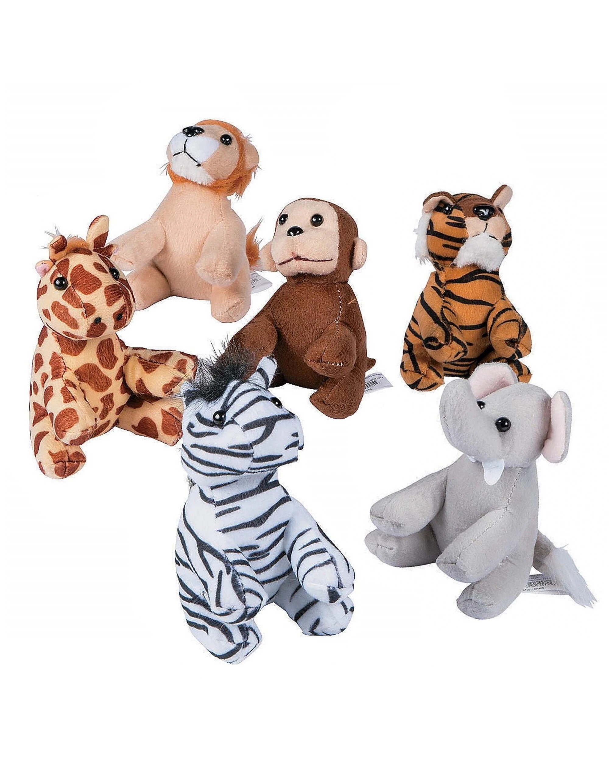 1 Partyrama Mini Stuffed Zoo Animals Pack of 12, 1 of 1