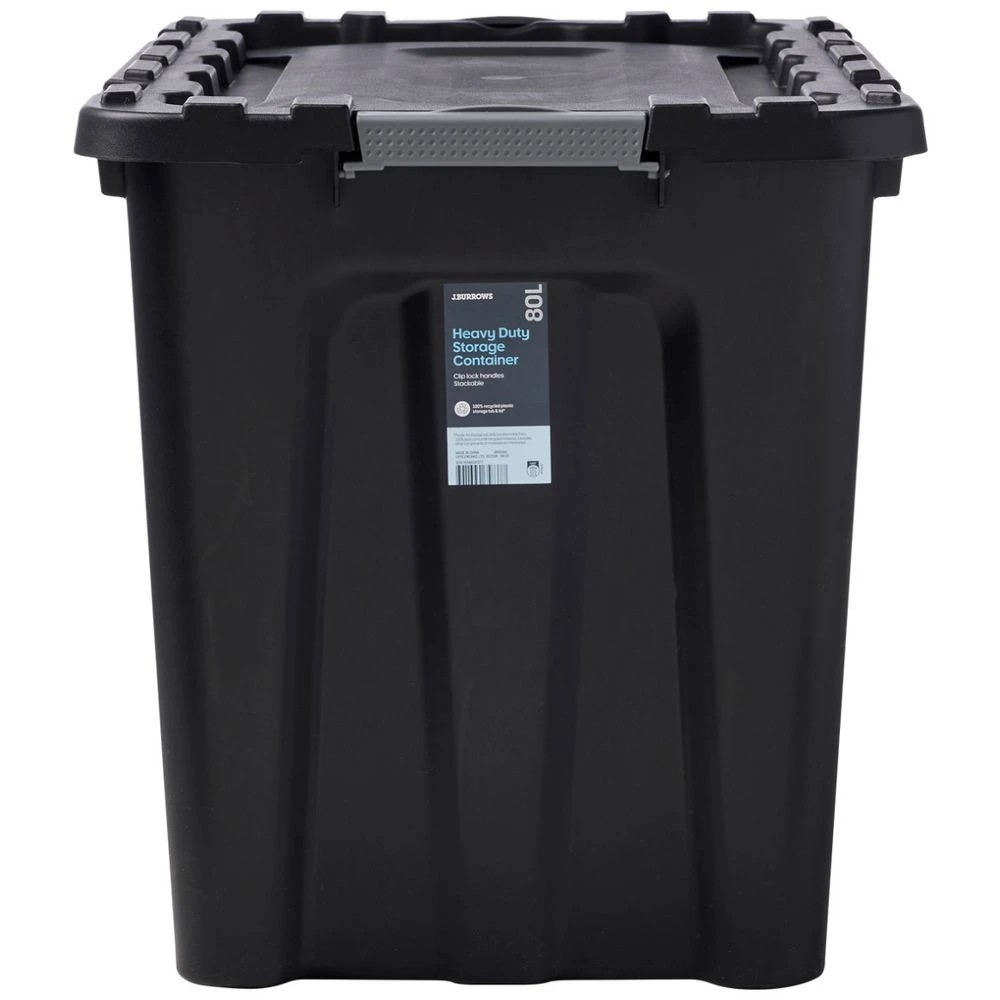 2 J.Burrows 80L Heavy Duty Storage Container Black, 2 of 5
