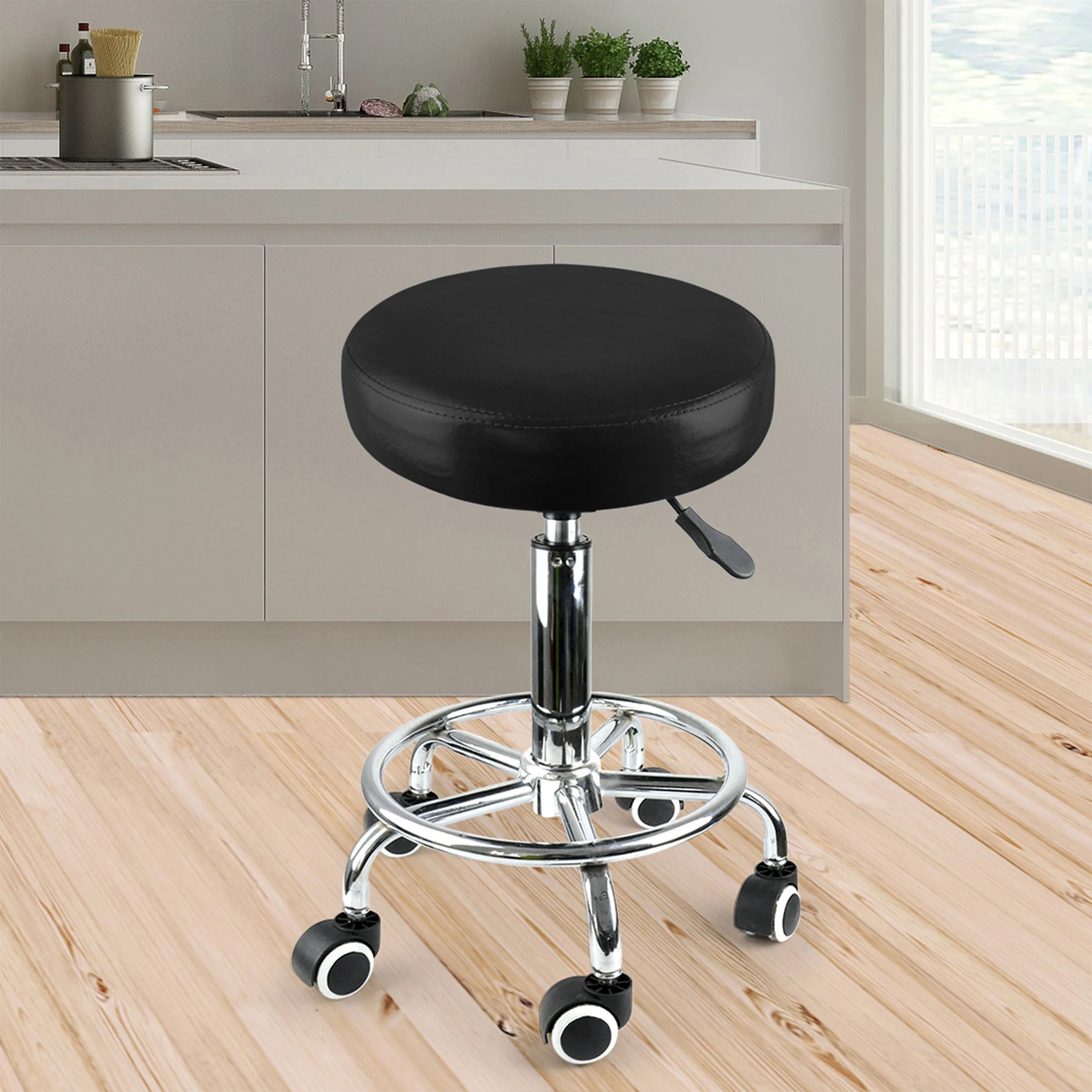 7 Levede 4x Swivel Salon Barstool Hairdressing Stool Barber Chair Equipment Beauty - Black, 7 of 8