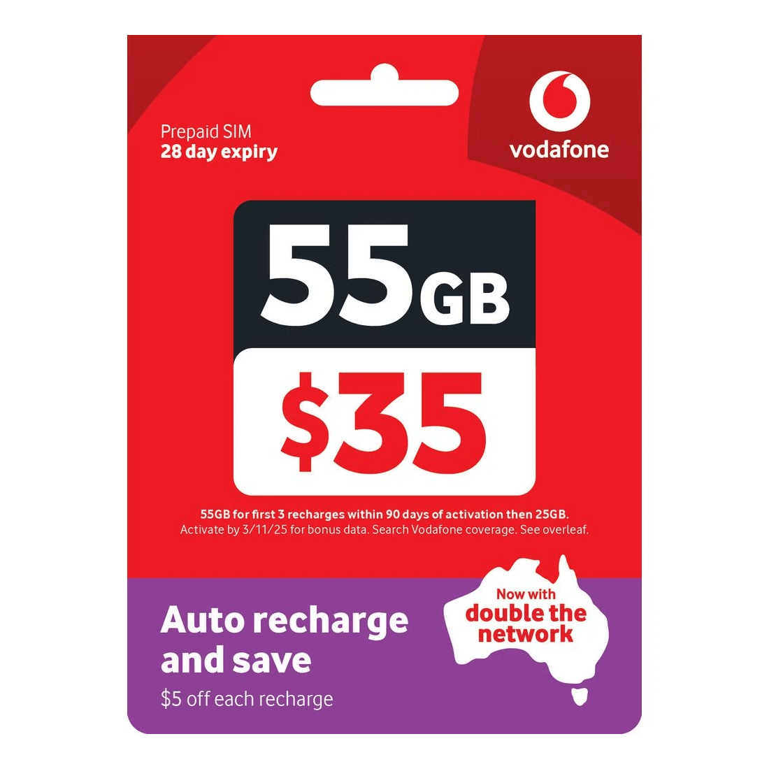 1 Vodafone $35 Prepaid Eco-SIM, 1 of 5