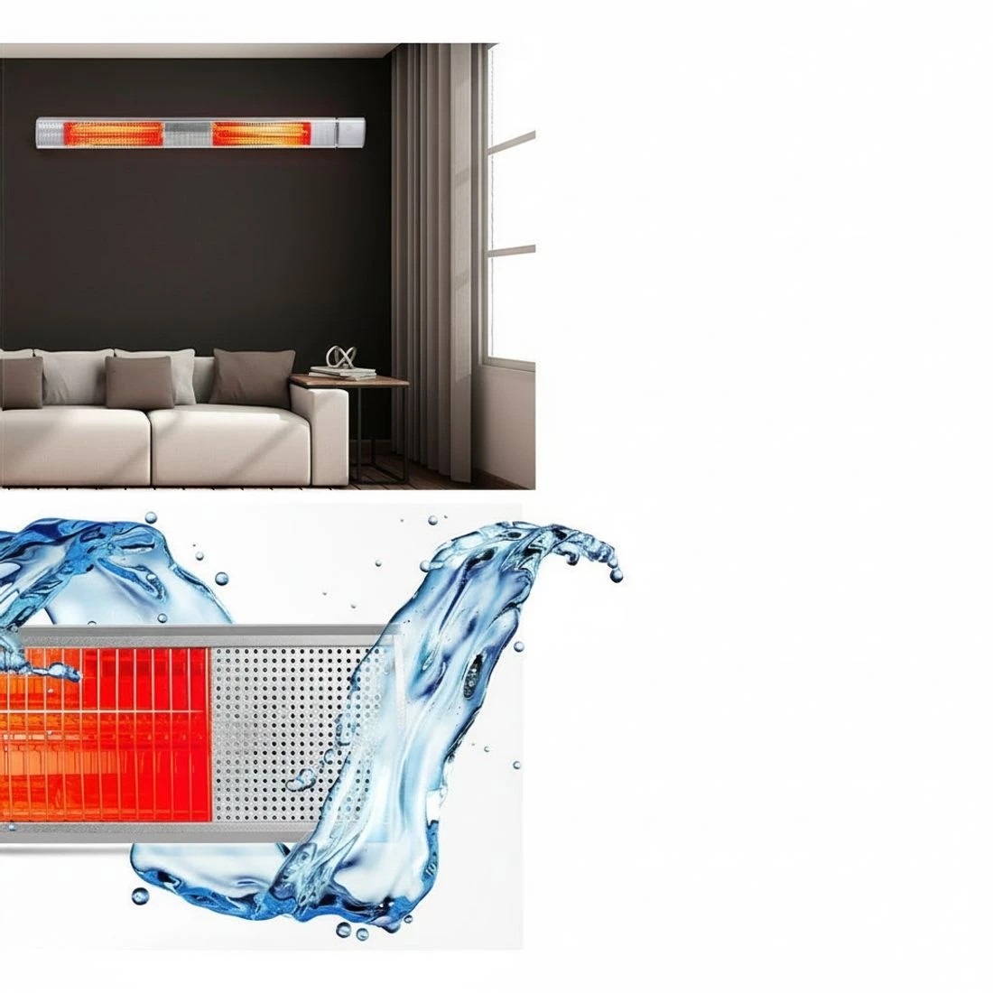 6 Devanti Electric Strip Heater Infra Radiant Heaters - Silver, 6 of 6