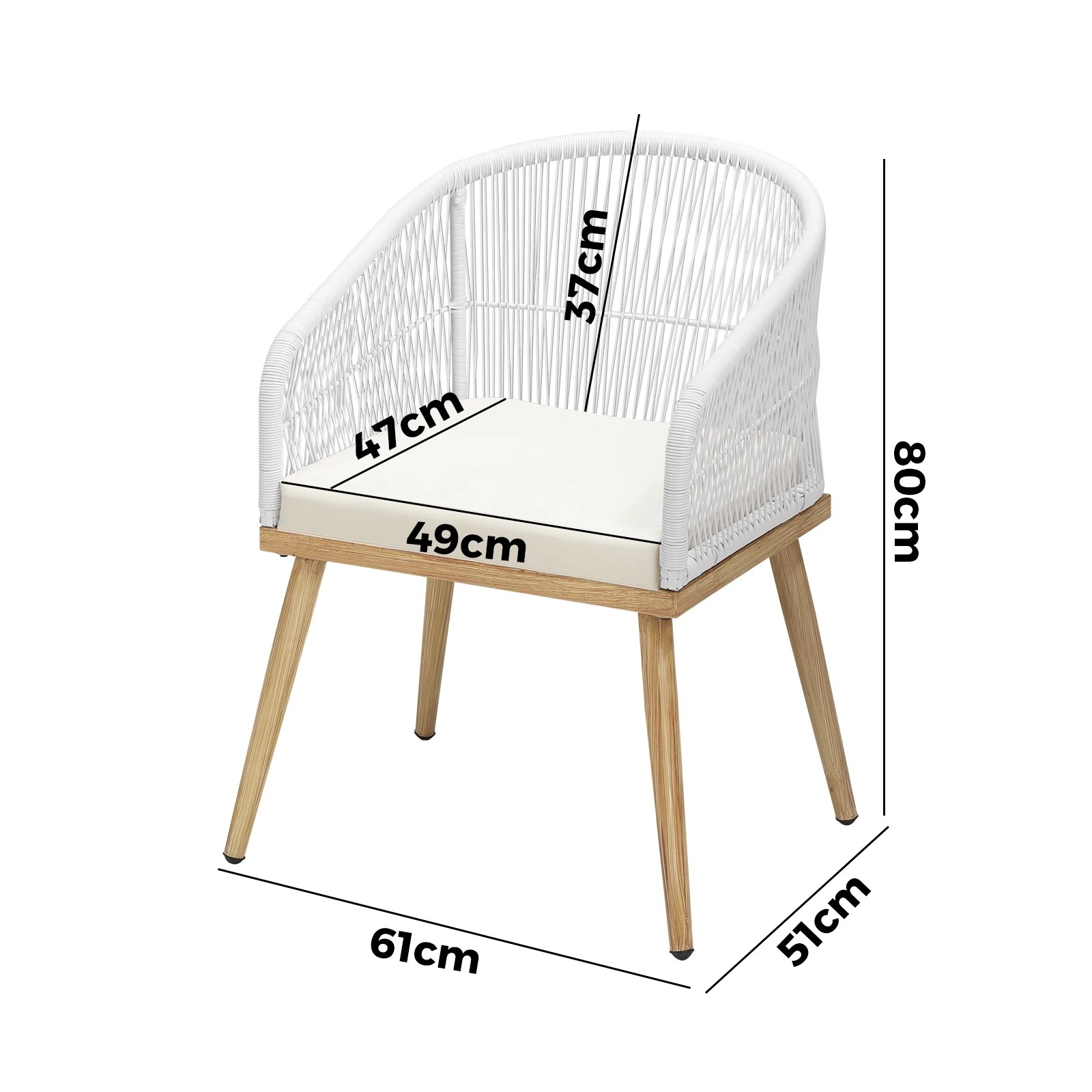 9 Livsip Outdoor Furniture Lounge Setting Chairs 2x Bistro Patio Garden Set
 - Multi, 9 of 10