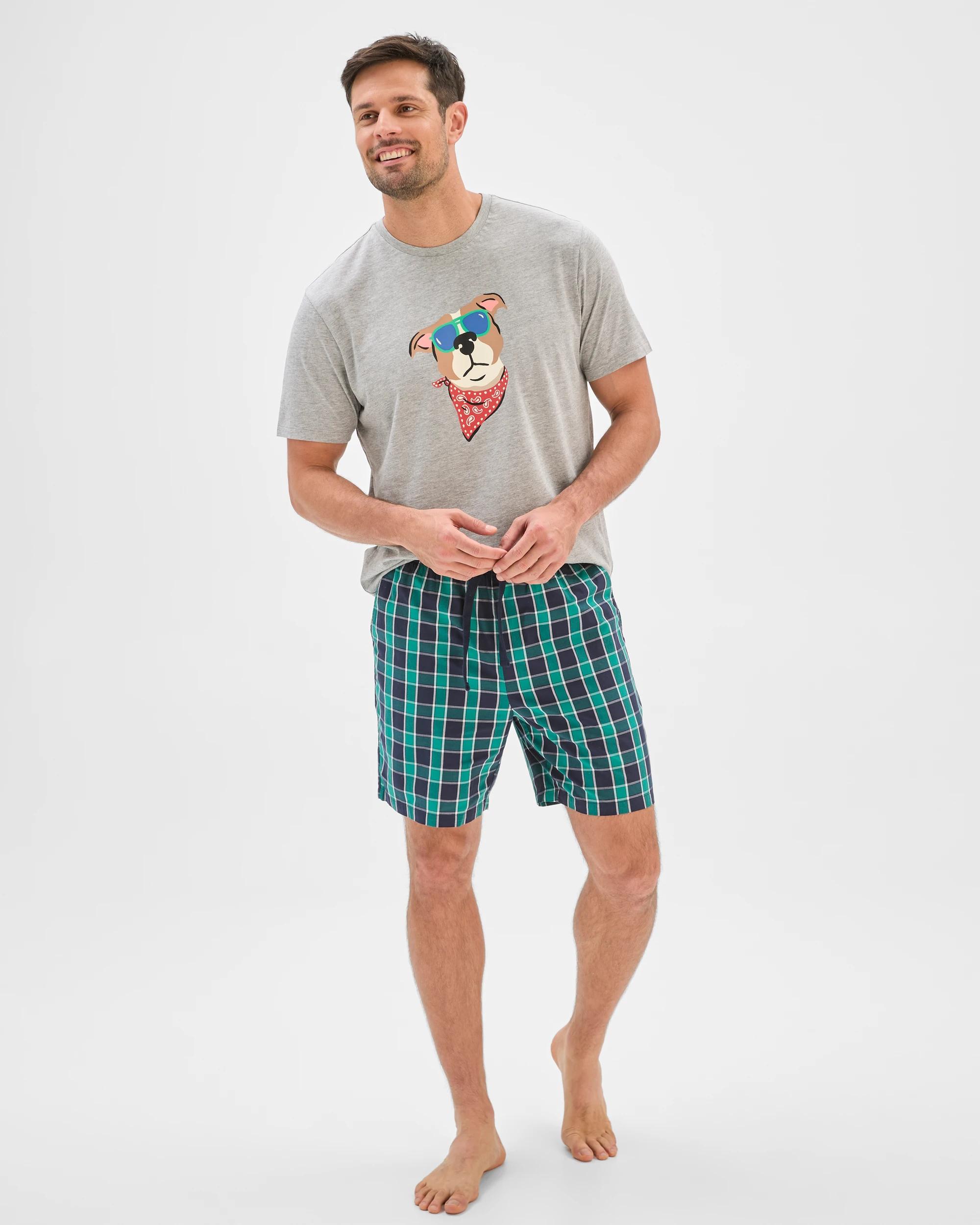 1 Maxx Poplin Sleep Shorts NAVY CHECK, 1 of 6