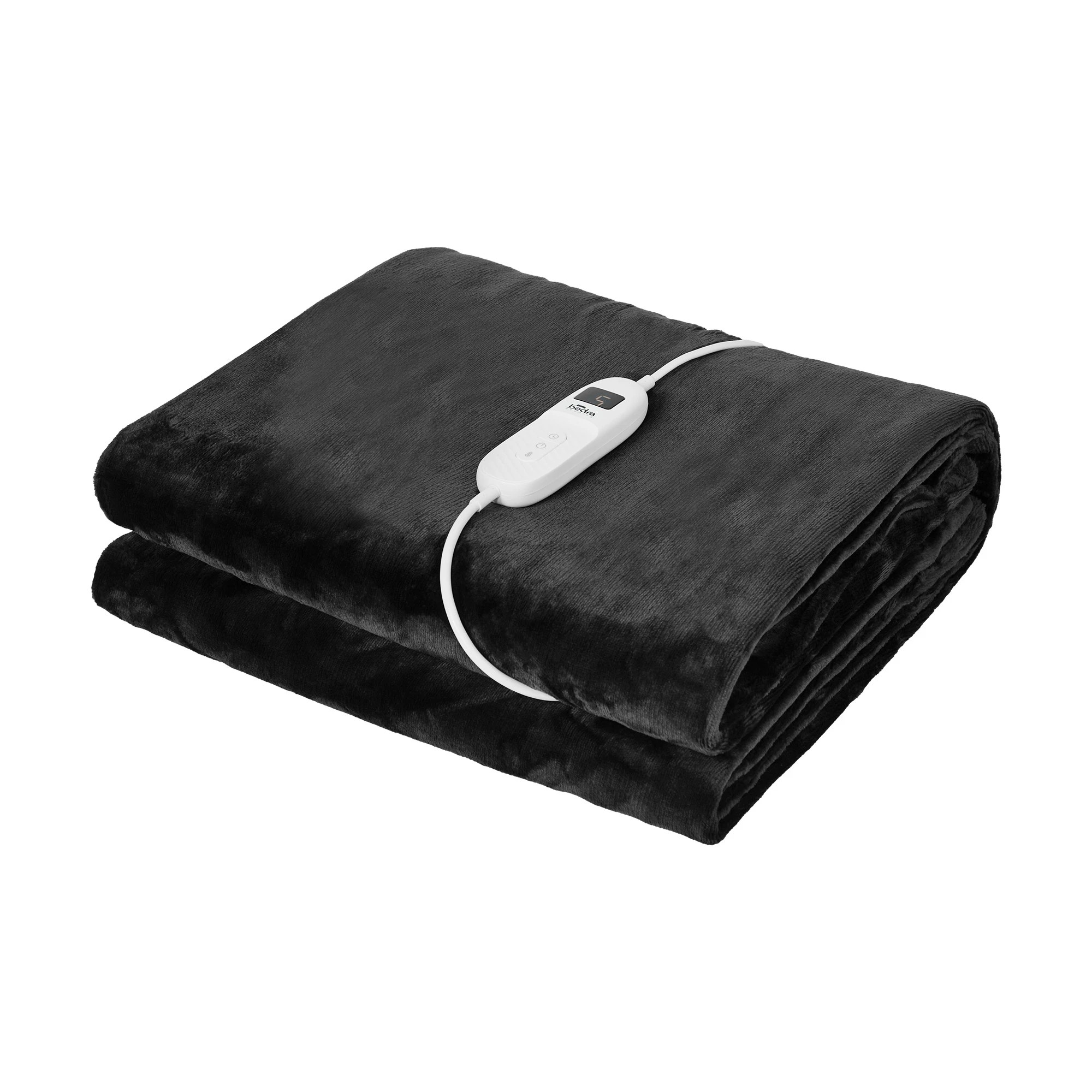 1 Bedra Electric Throw Rug Washable Heated Blanket Flannel Fleece Winter Warm - Single Bed - Grey, 1 of 10