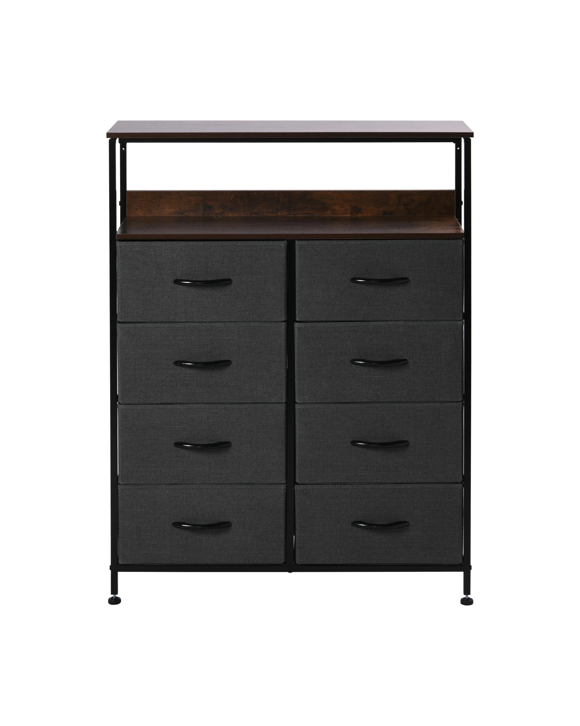 3 Sherwood Luna 8 Drawer Fabric Home Storage Dresser With Shelf - Charcoal, 3 of 7