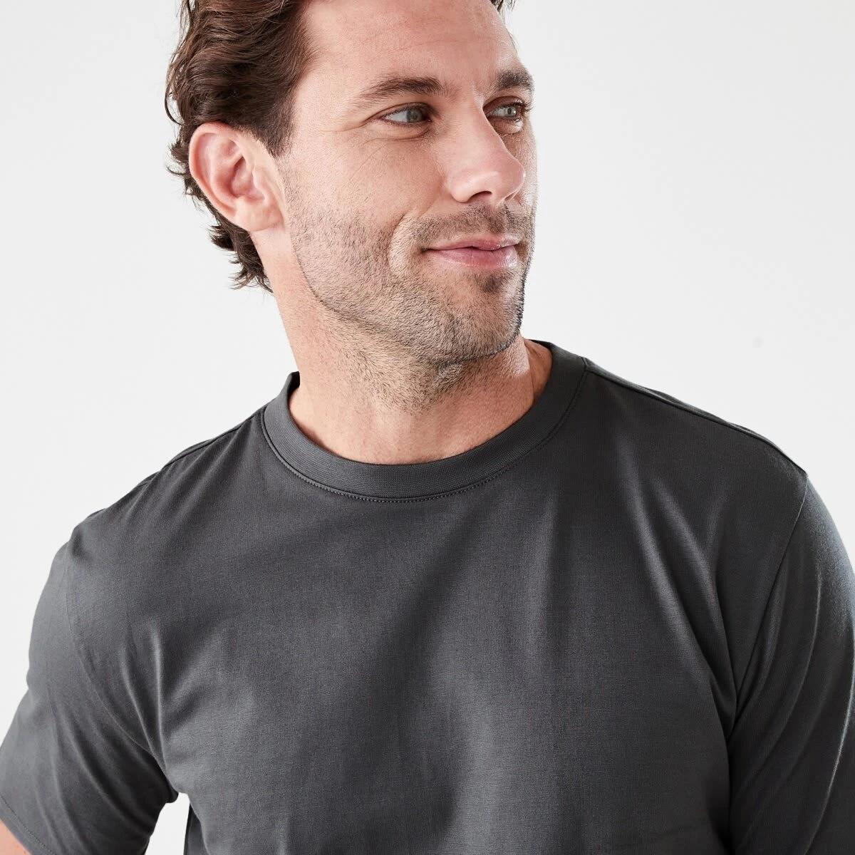 4 Australian Cotton Crew Neck T-shirt SEAL GREY, 4 of 5