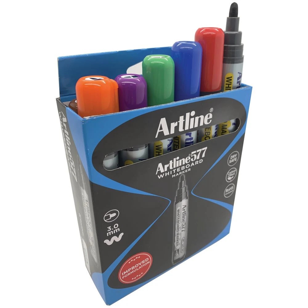 2 Artline 577 Whiteboard Markers Bullet Assorted 12 Pack, 2 of 4