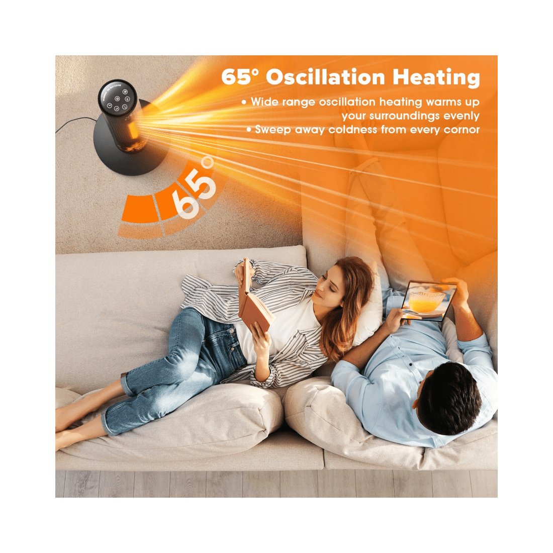 7 Advwin Ceramic Fan Heater With Flame Effect 2000w
 - Black, 7 of 7