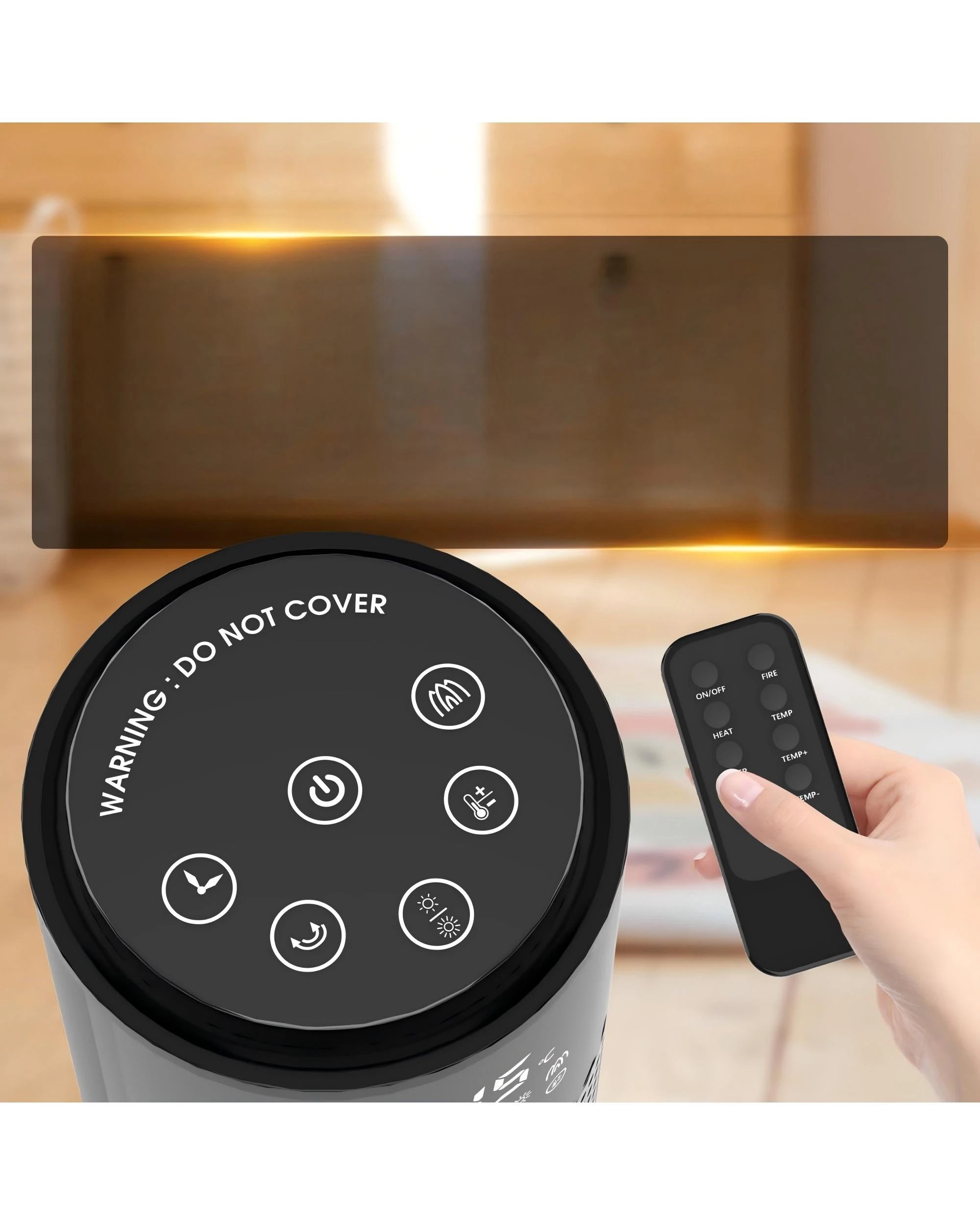 7 Advwin Ceramic Fan Heater With Flame Effect 2000w
 - Black, 7 of 7