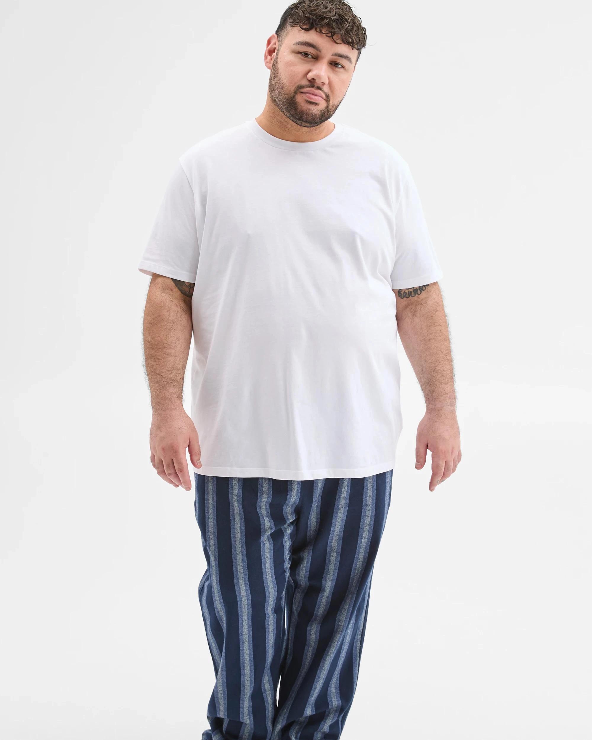 1 Target Man Plus Plus Size Flannelette Sleep Pants NAVY STRIPE, 1 of 3