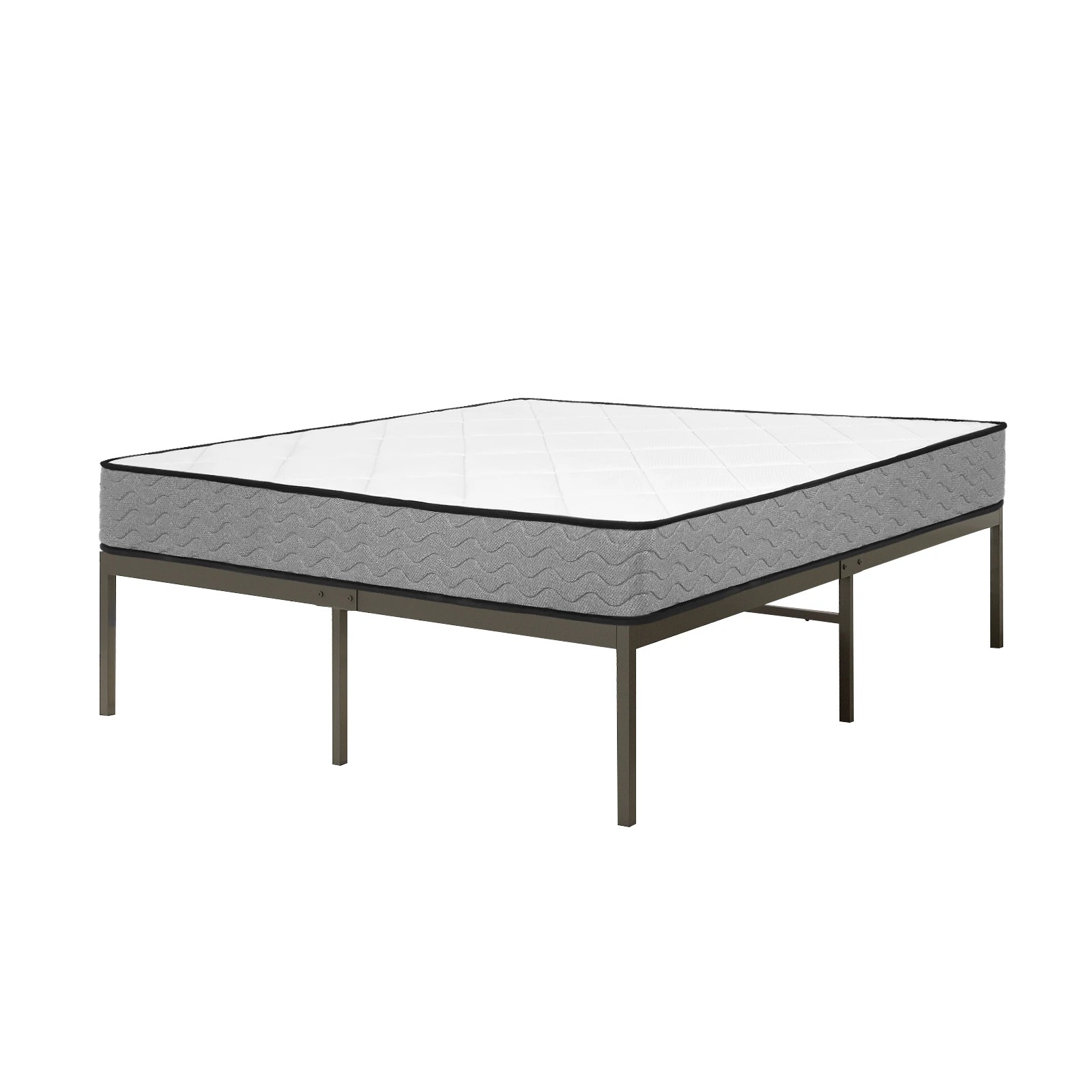 1 Advwin Single Size Metal Bed Frame and Single Mattress 16cm - White, 1 of 7