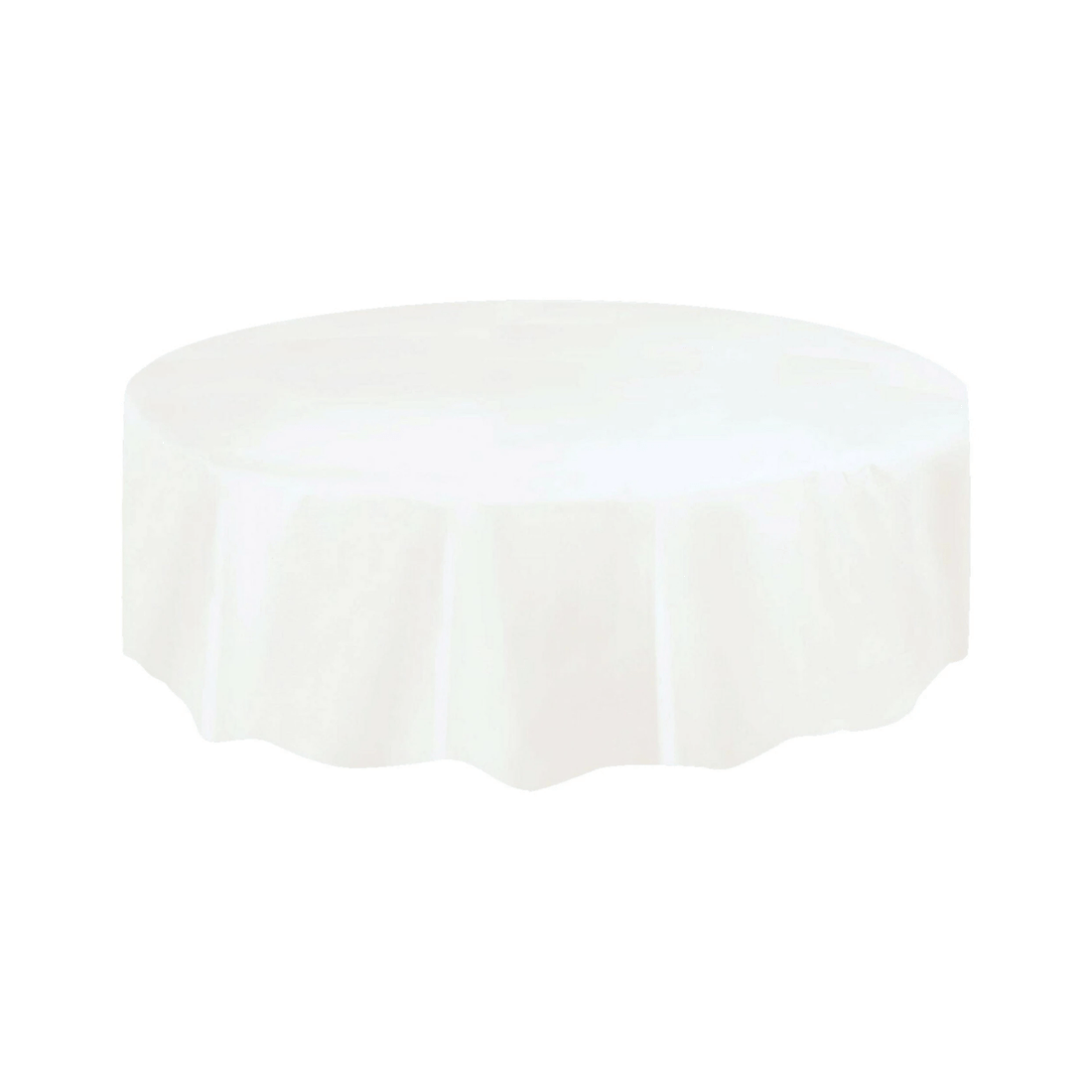 1 Unique White Round Plastic Tablecloth, 1 of 2