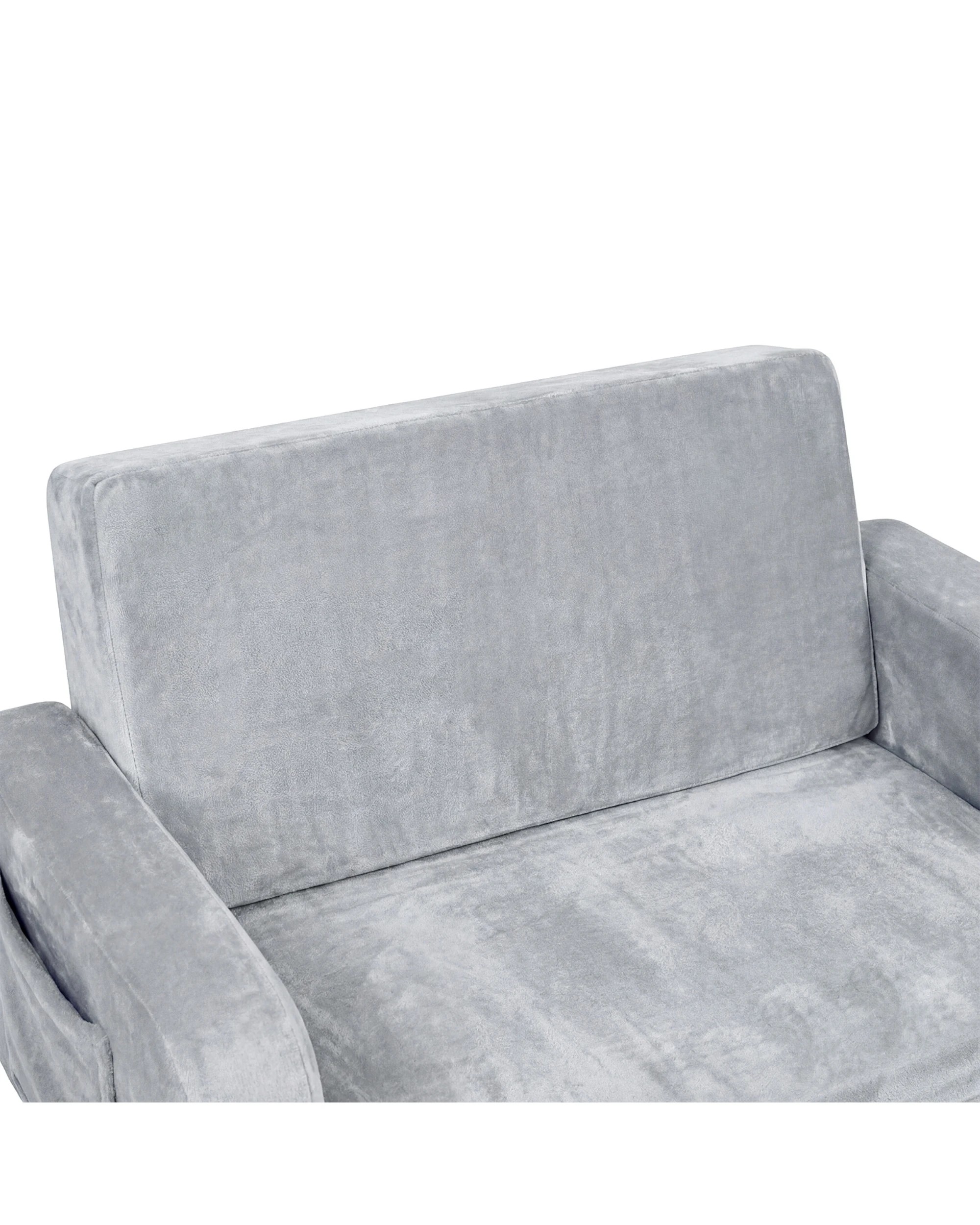 10 ADVWIN 3-in-1 Kids Loveseat Sofa Toddler Couch Chair & Lounger - Grey, 10 of 10