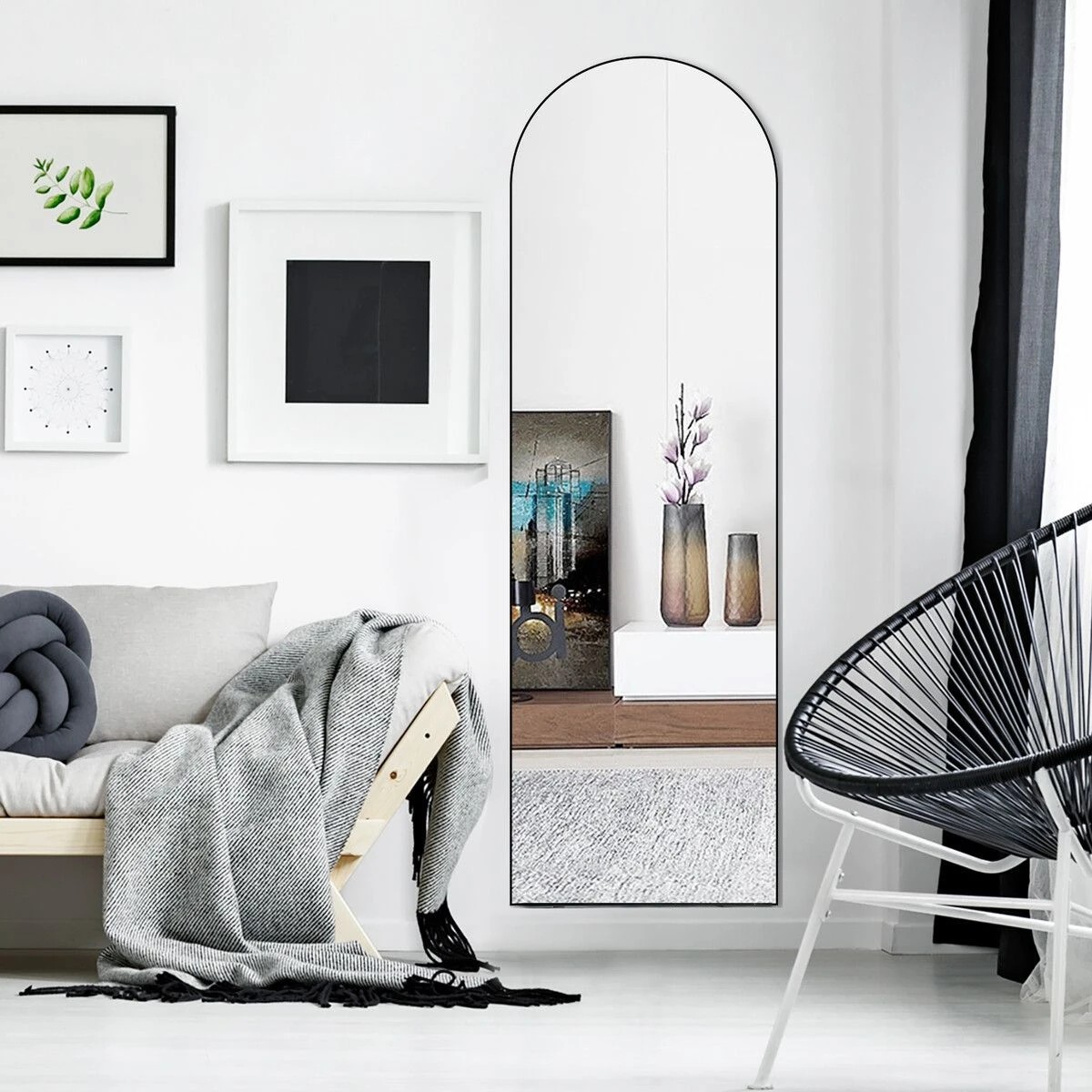 7 LUXSUITE Arch Full Length Mirror Body Free Standing Hanging Floor Leaning for Bedroom Hallway Removable Stand Aluminium, 7 of 7