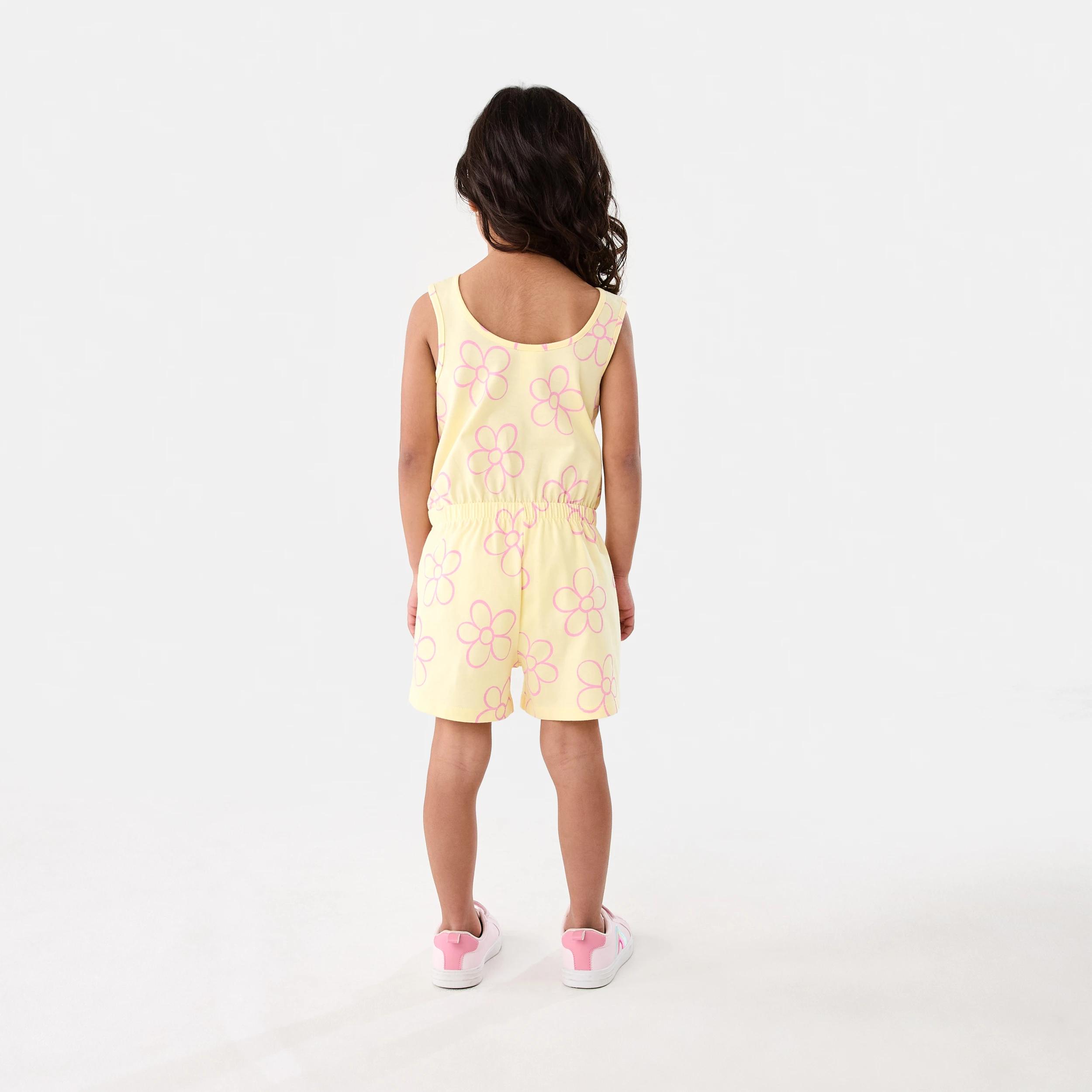 8 Printed Playsuit OUTLINED DAISY BUTTER CREAM, 8 of 8