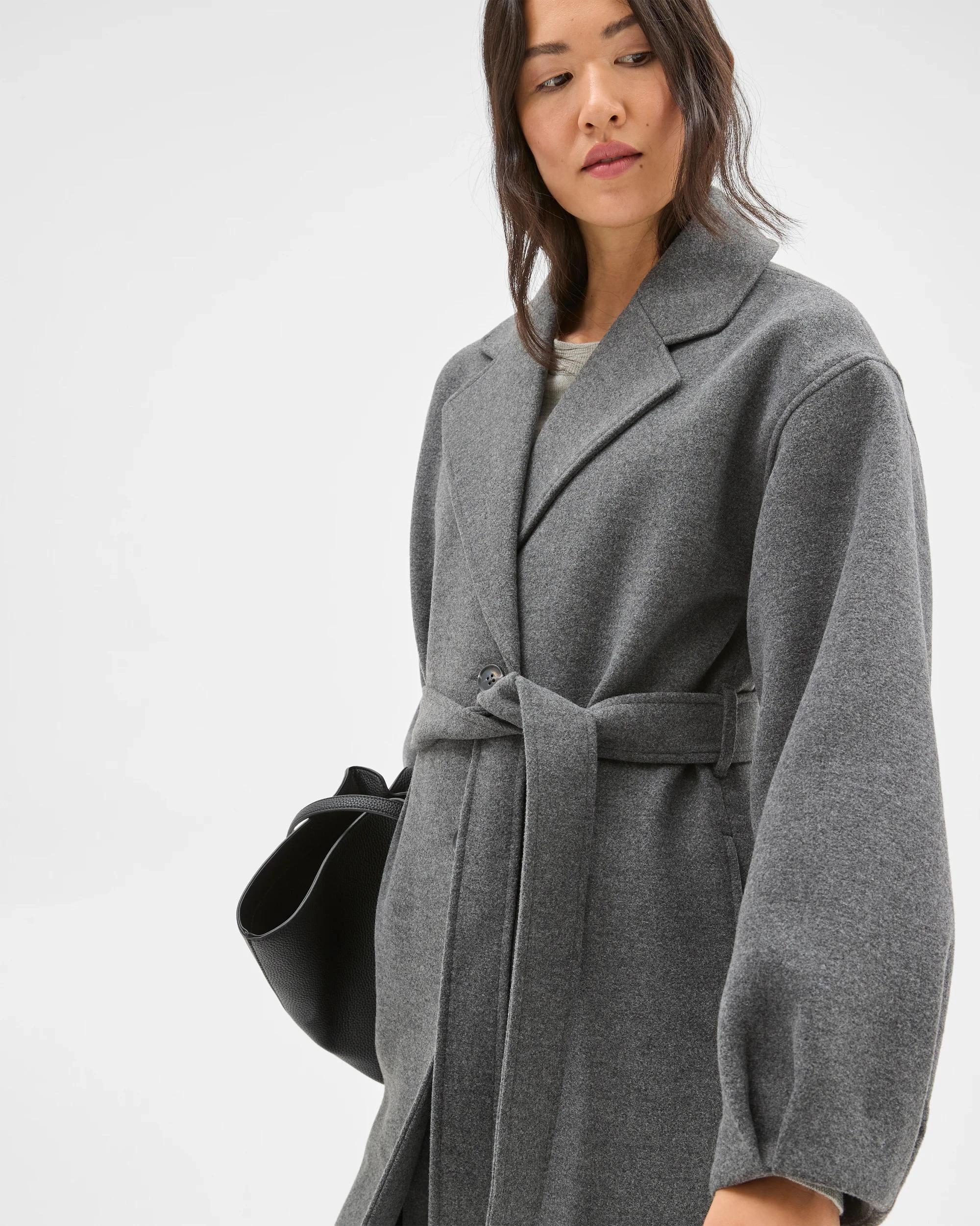 4 Preview Wrap Belted Coat CHARCOAL MARLE, 4 of 7