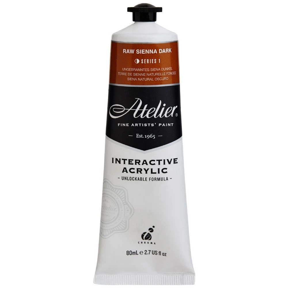 1 Atelier Interactive Artist Acrylic 80mL Raw Sienna Dark S1, 1 of 4
