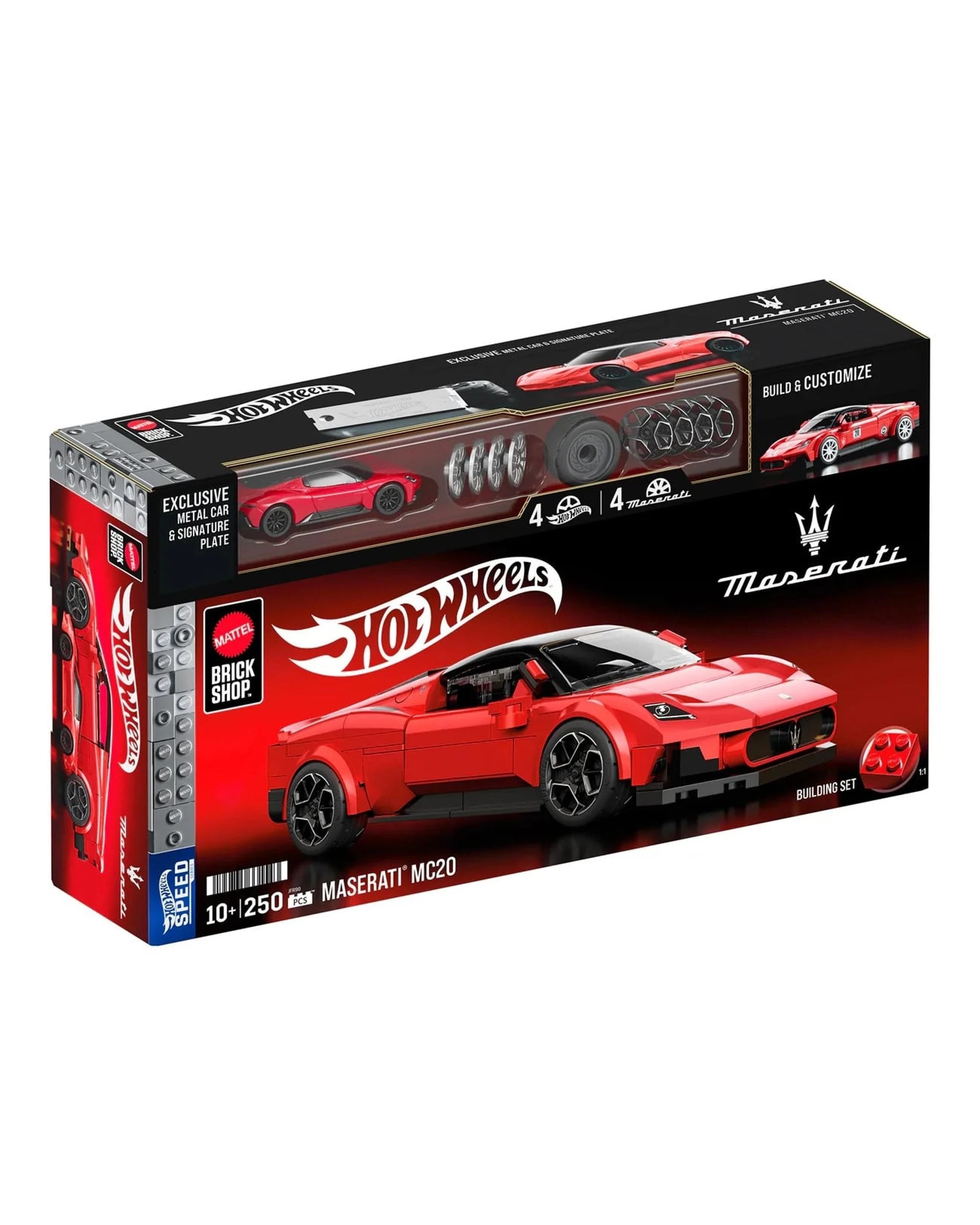10 Mattel Brick Shop Hot Wheels Speed Series Maserati MC20 Building Set - Red, 10 of 10