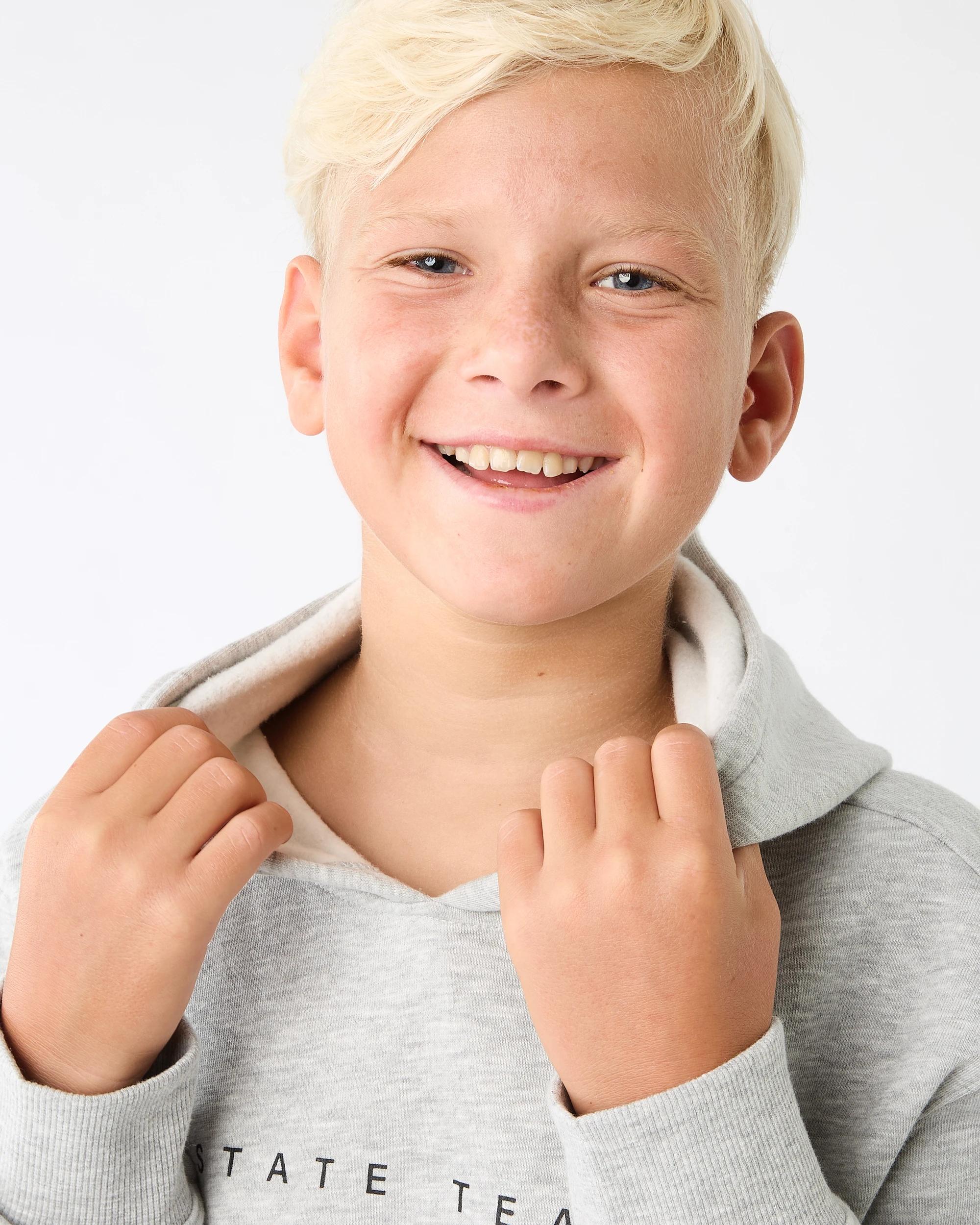 3 Print Hoodie Gry Varsit, 3 of 8