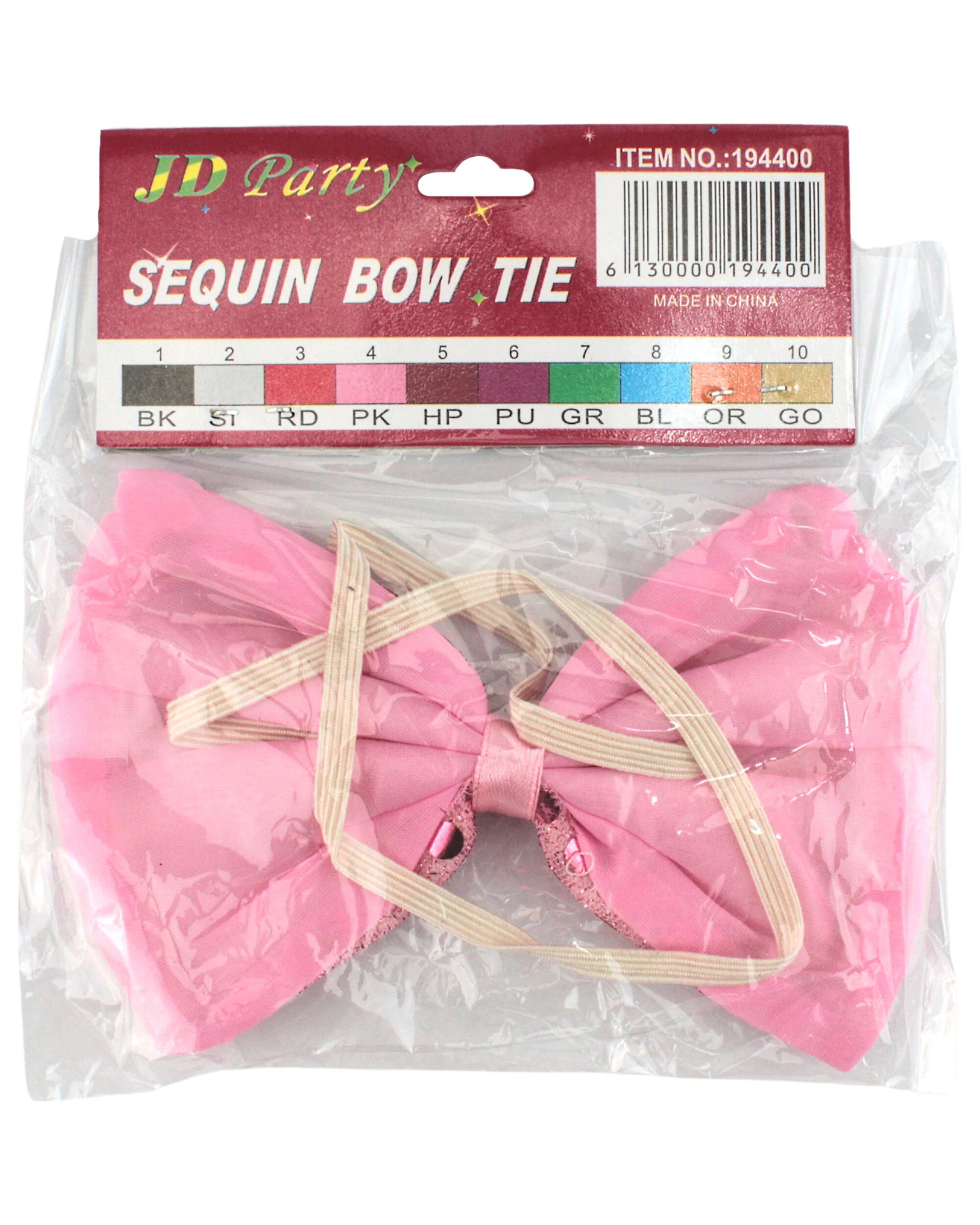 3 JD Party Adult Sequin Bow Tie - One Size - Pink, 3 of 3