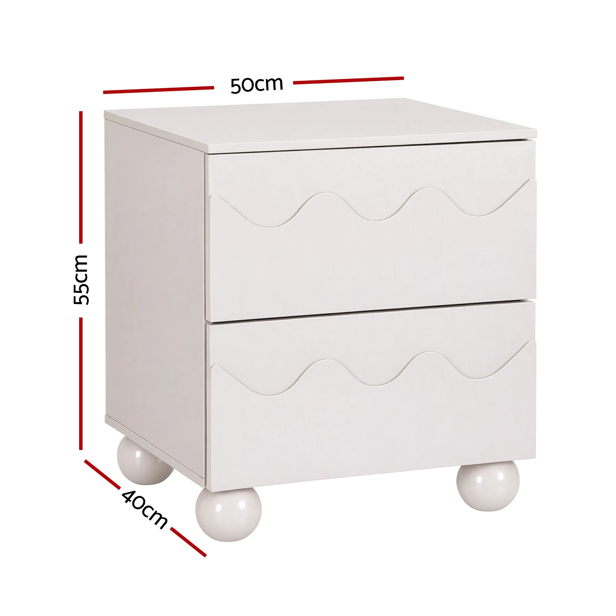 Artiss Bedside Table Nightstand 2 Drawers Storage Side Cabinet ...