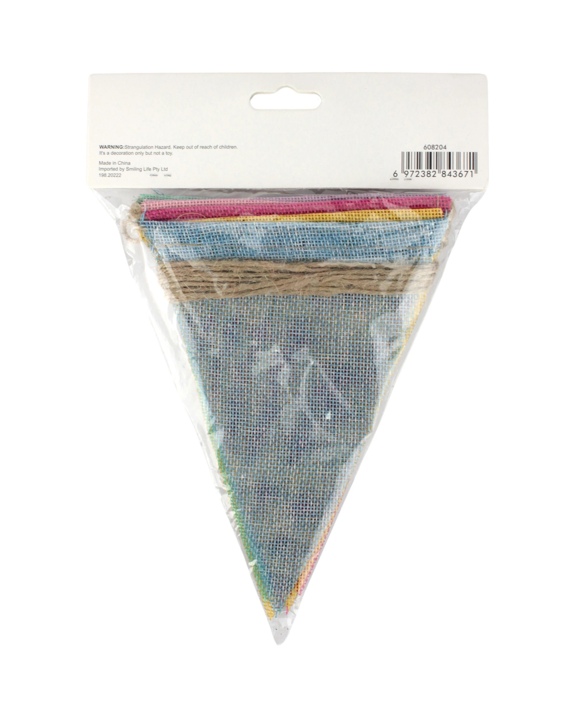 4 Party Maker Multicoloured Plastic Hessian Flag Banner 3.6mMulti - Multi, 4 of 4