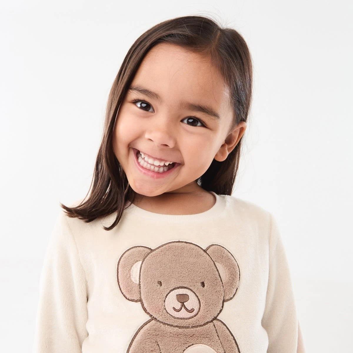 3 Family Matching Fluffy Pyjama Set Beige Bear, 3 of 8