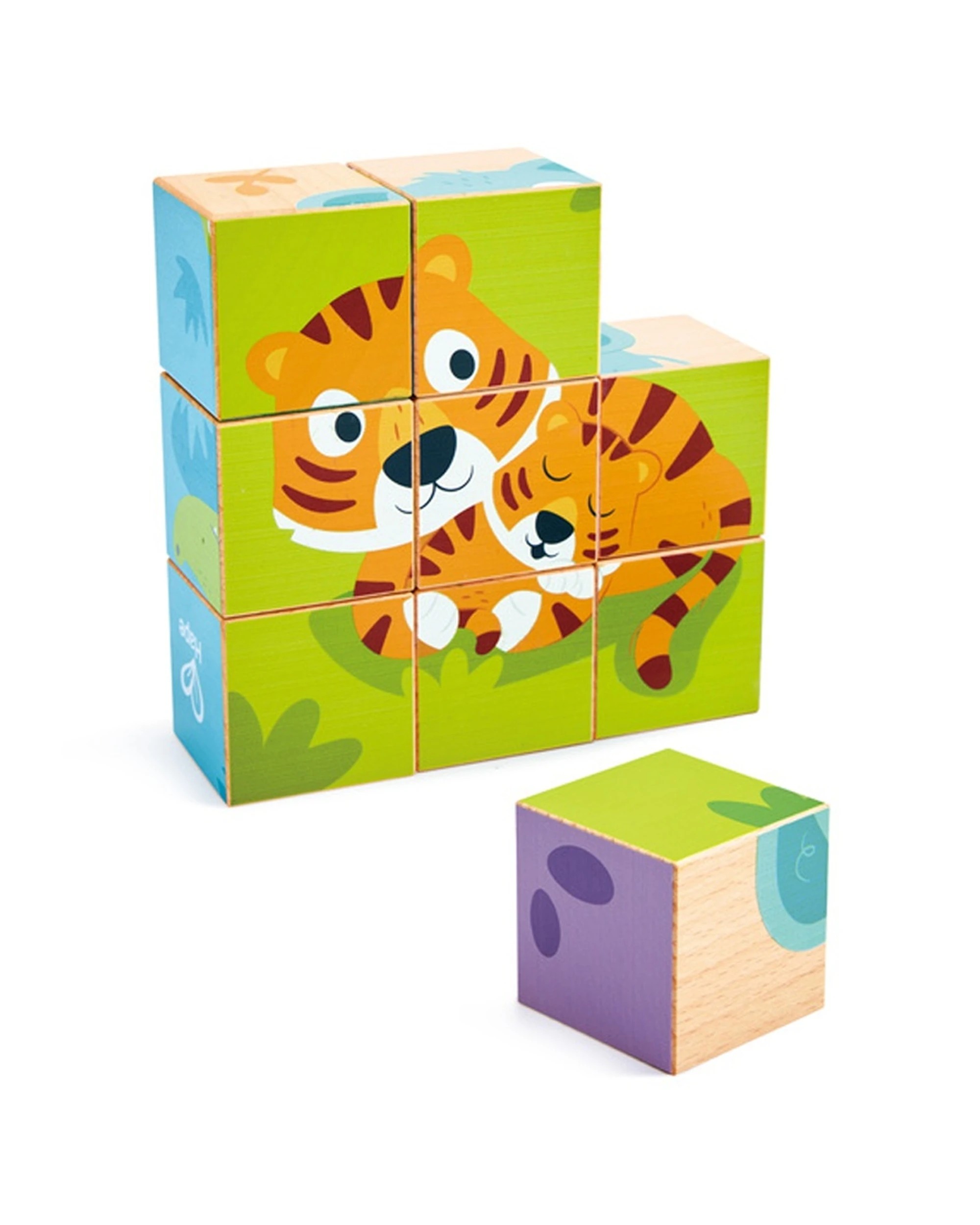2 Hape Wild Wooden Blocks Puzzle Animal Matching Activity Toy - Multi, 2 of 4