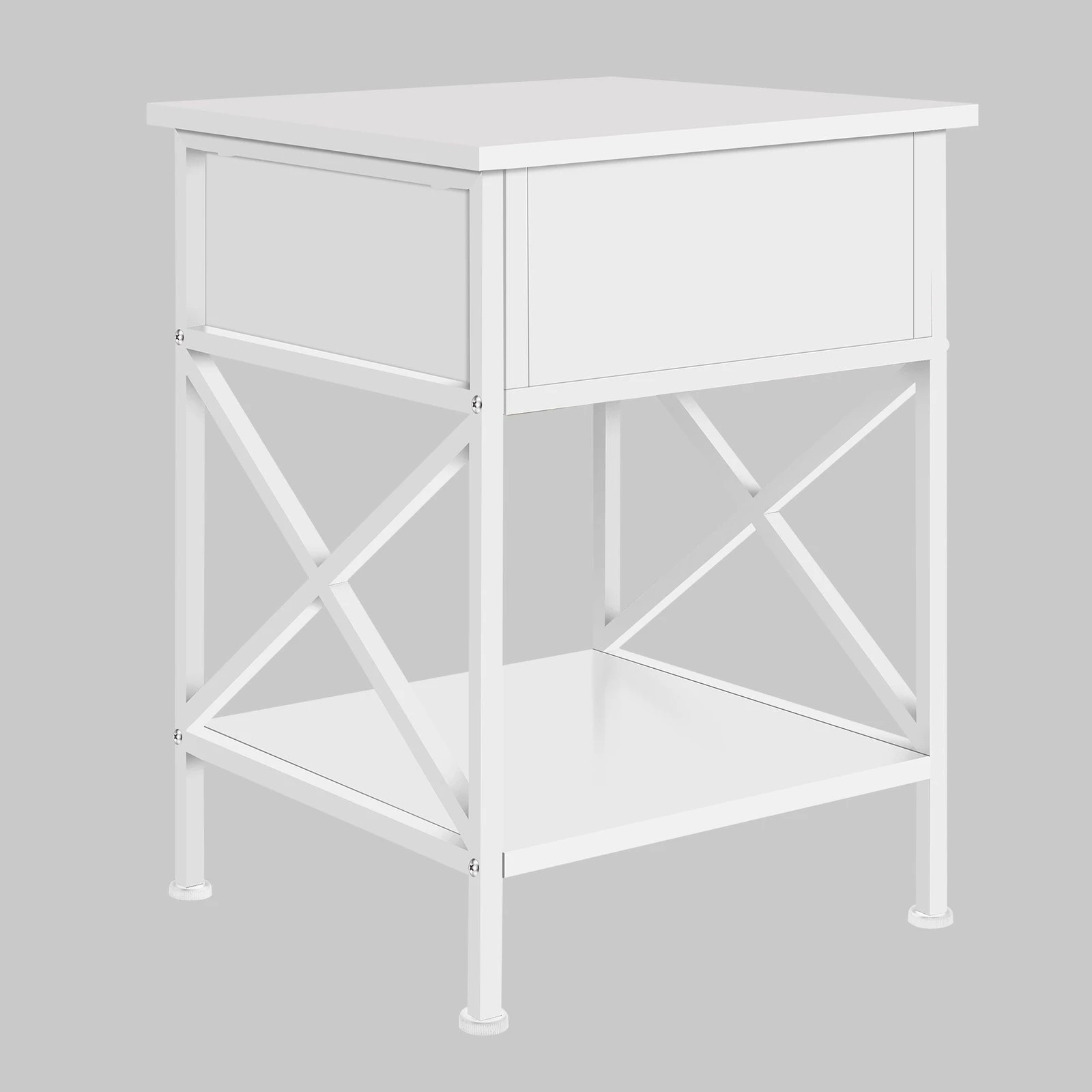 4 Alfordson Bedside Table Retro Wooden Nightstand Vintage Storage Side Cabinet - White, 4 of 10