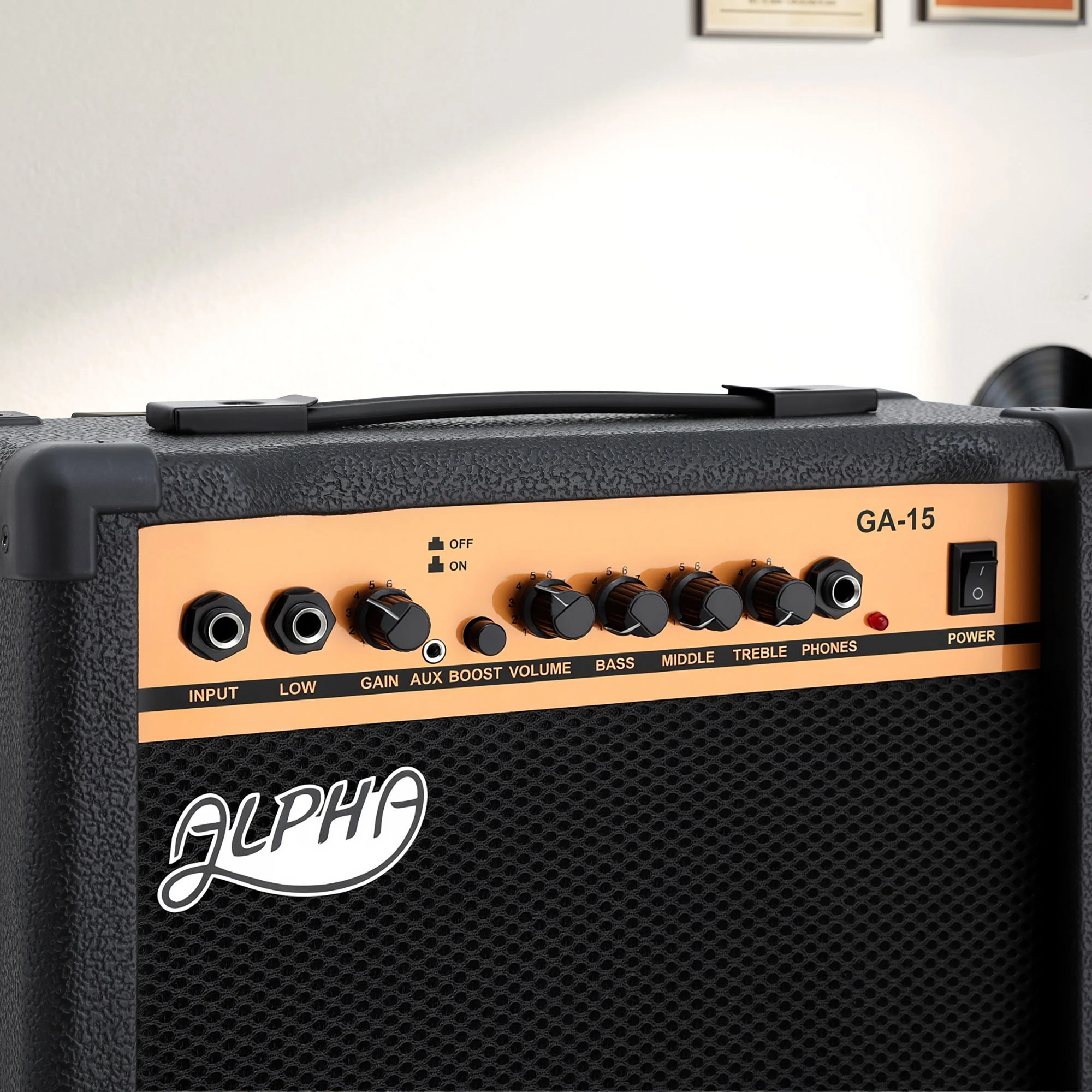 4 Alpha 20W Guitar Amplifier Portable Practice Amp Overdrive 3-Band EQ - Black, 4 of 7