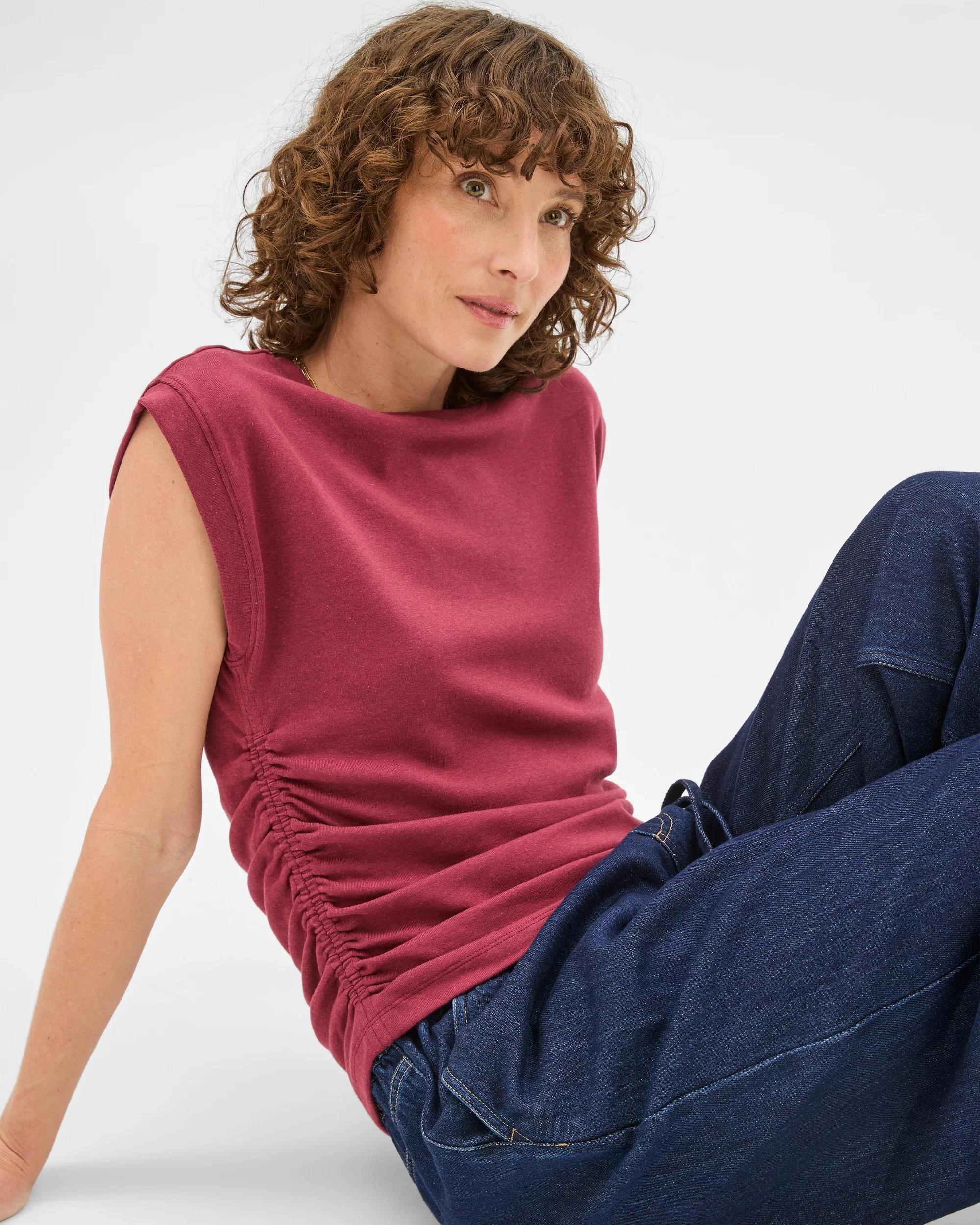 7 Target Gathered Waist Muscle T-Shirt MULBERRY, 7 of 7