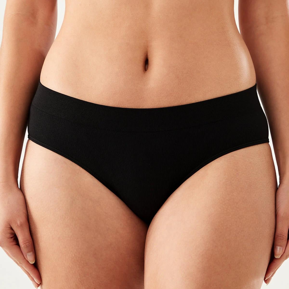 3 3 Pack Ribbed Seamfree Boyleg Briefs Black, Grey Marle, Black, 3 of 9