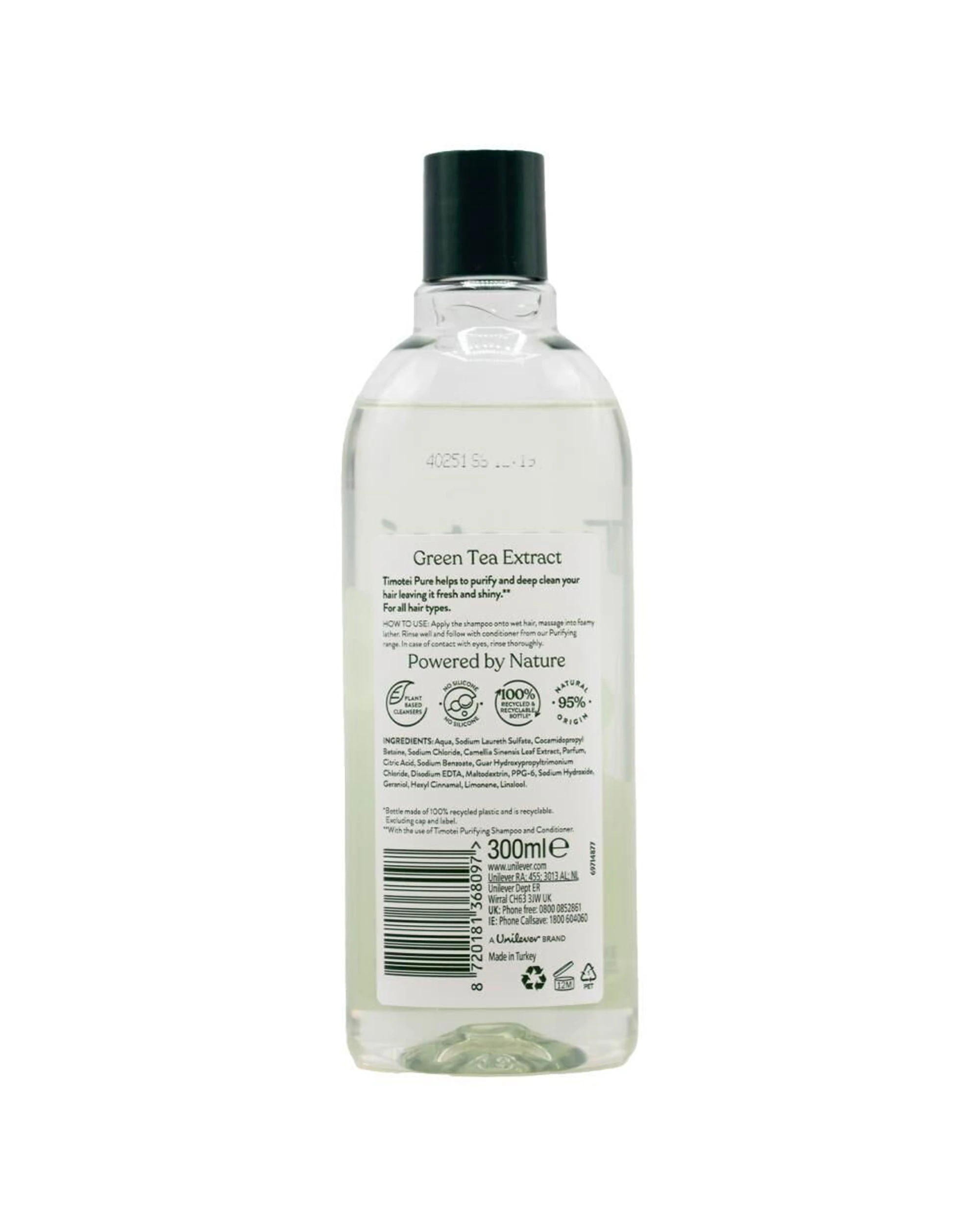 3 Timotei 12pk Pure Purifying Shampoo Green Tea Extract Hair Nourishing 300ml - Multi, 3 of 3
